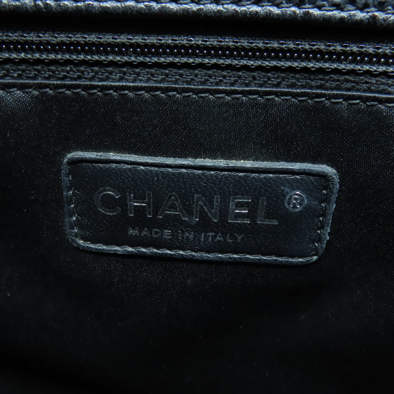 CHANEL Caviar皮革GST銀扣鏈帶肩背袋黑色