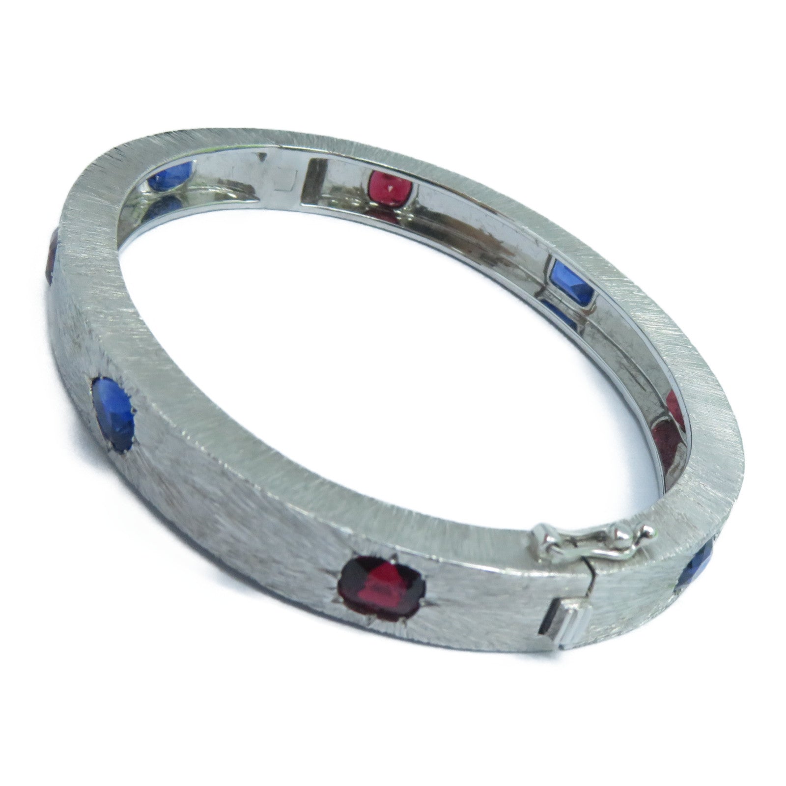 JEWELRY 18K白金Bangle3.68ct藍寶石/3.0ct半寶石手鐲