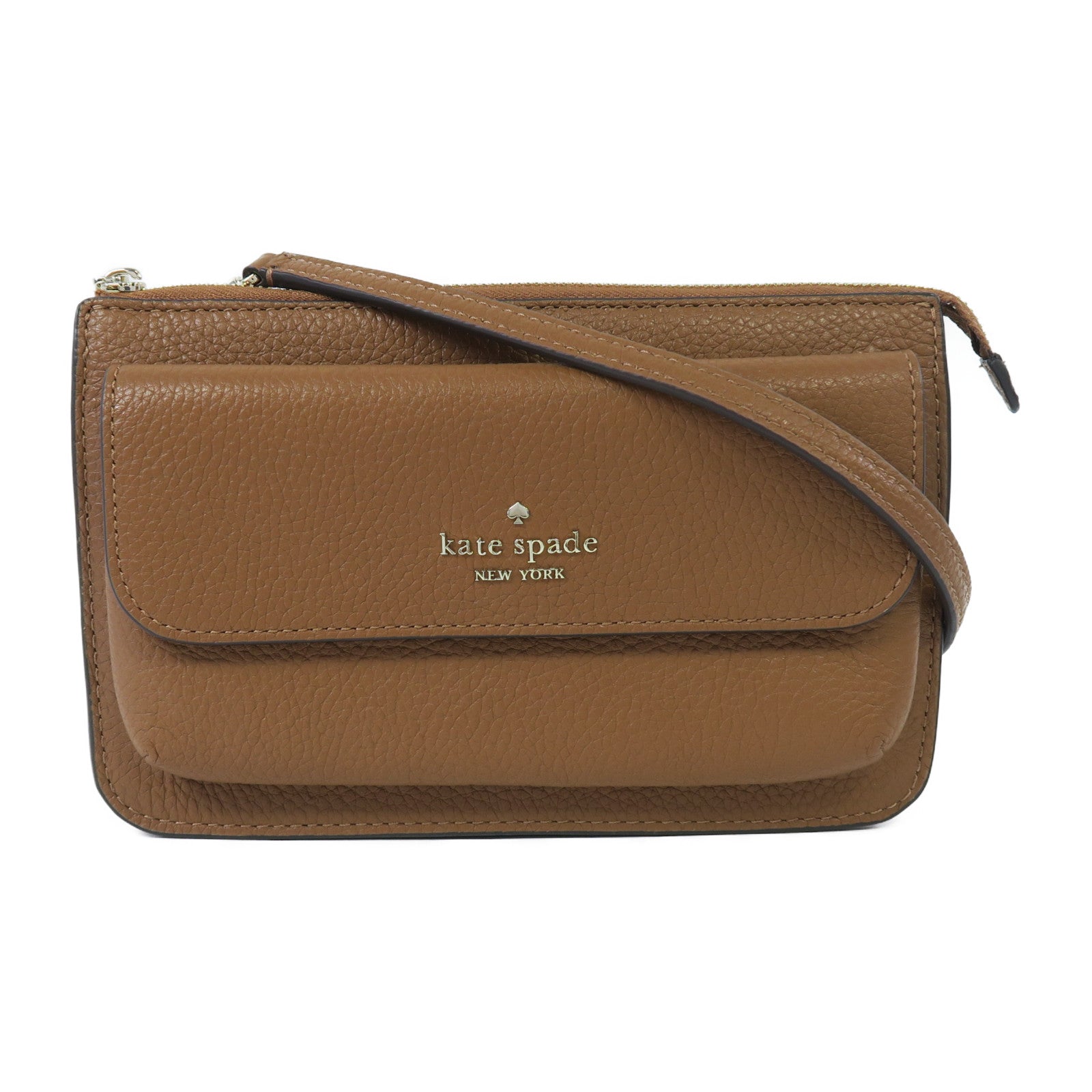 Kate Spade 牛皮皮革Shoulder Bag金扣肩背袋啡色
