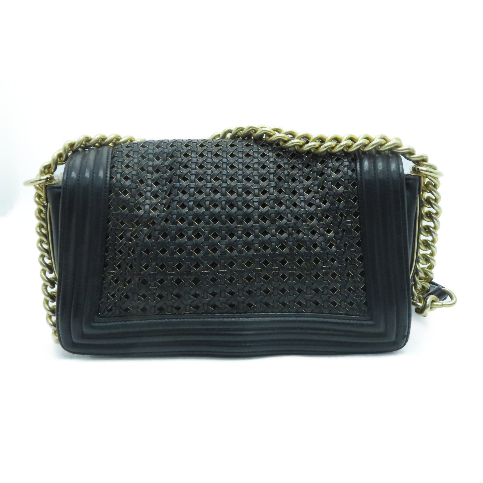 CHANEL 【激减优惠】牛皮皮革Boy Chanel 25cm金扣肩背袋黑色