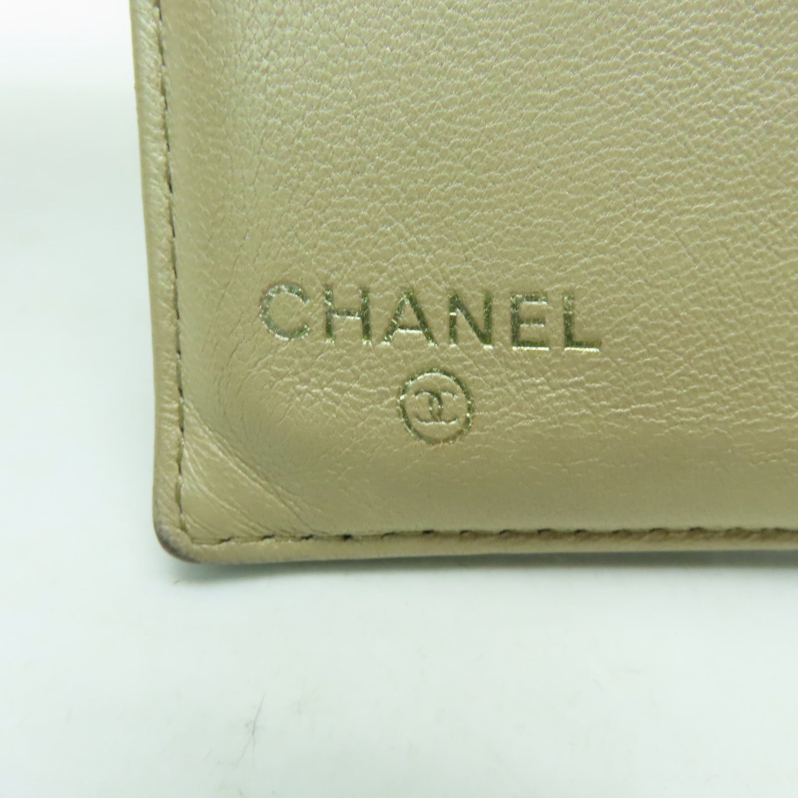 CHANEL 羊皮皮革Wallet金扣錢包深藍色