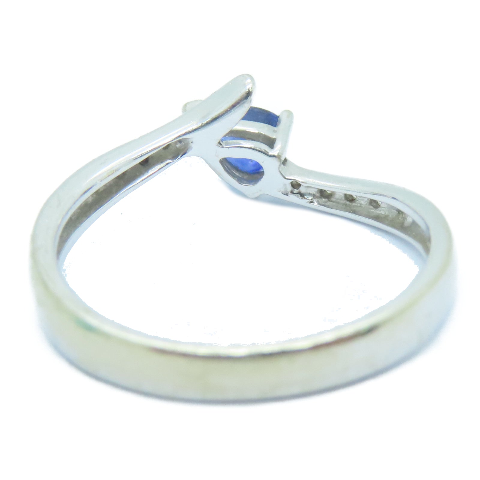 JEWELRY 【激减优惠】18K白金0.49ct蓝宝石0.04ct钻石Sapphire Ring戒指US#6.25