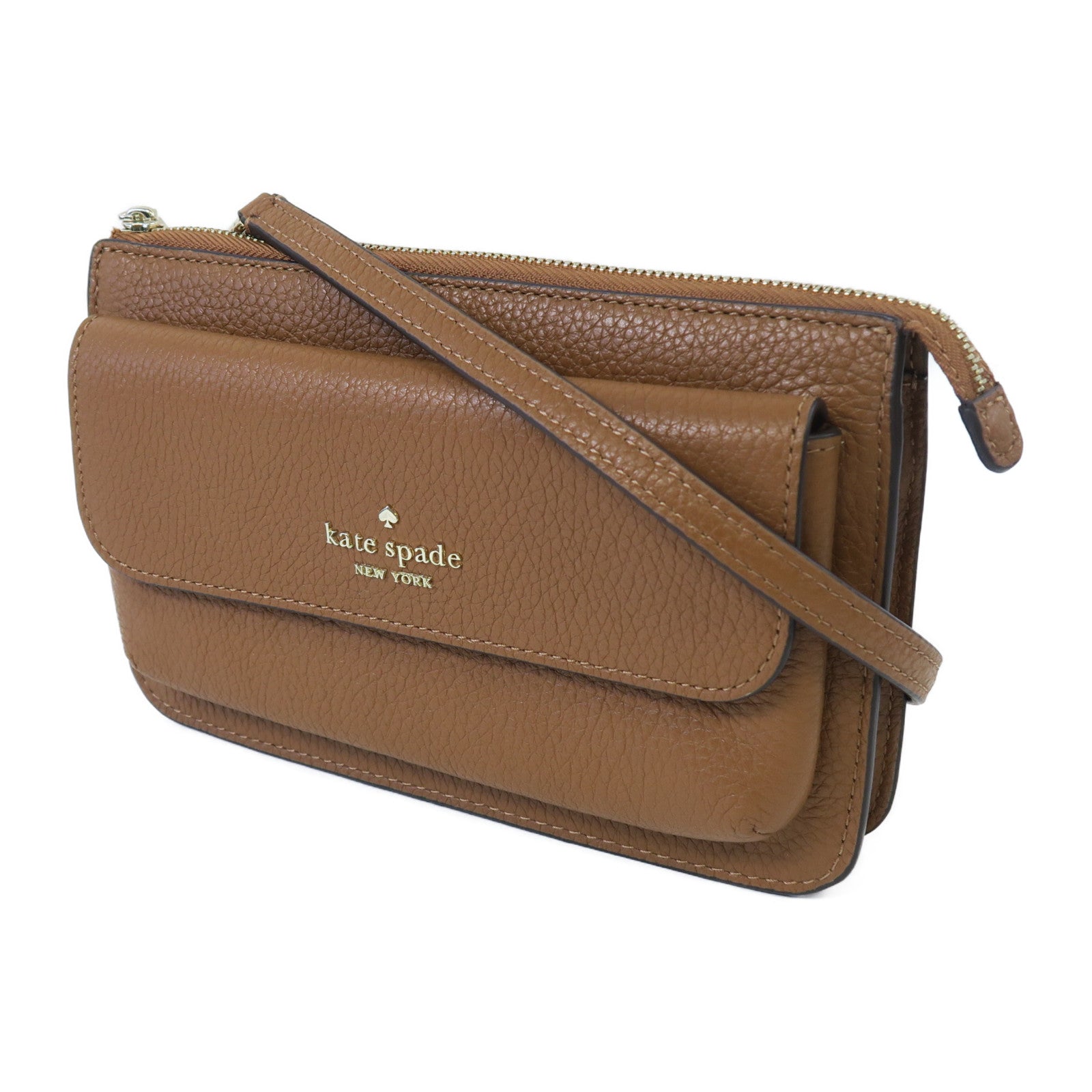 Kate Spade 牛皮皮革Shoulder Bag金扣肩背袋啡色