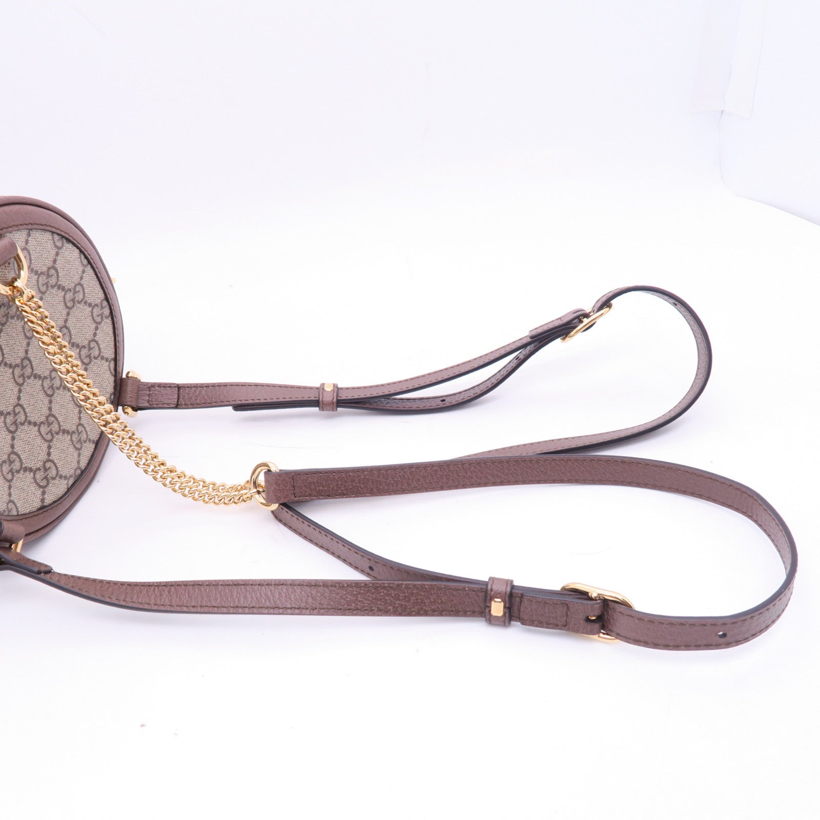 GUCCI 【激減優惠】帆布Ophidia Round Backpack金扣背包啡色