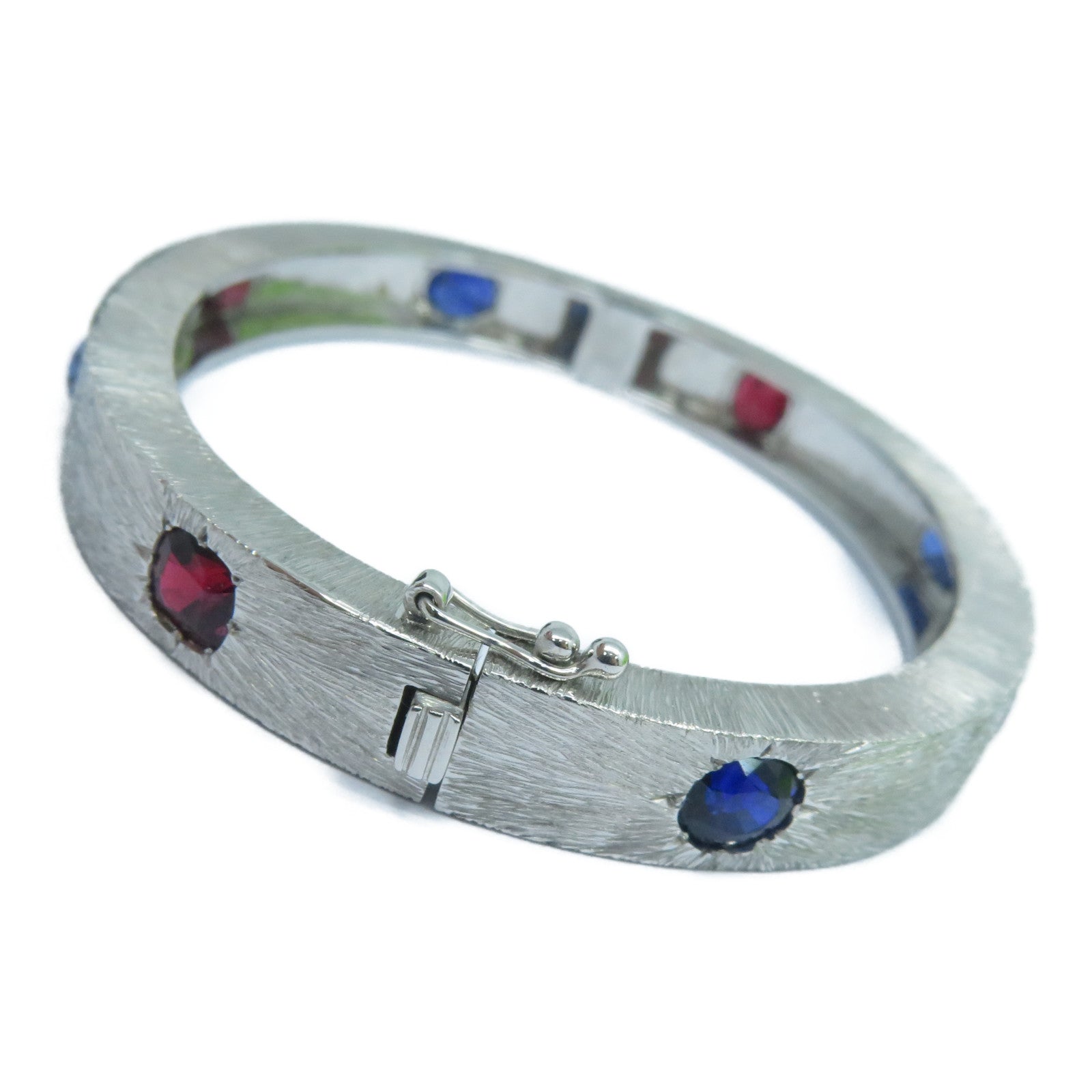 JEWELRY 18K白金Bangle3.68ct藍寶石/3.0ct半寶石手鐲