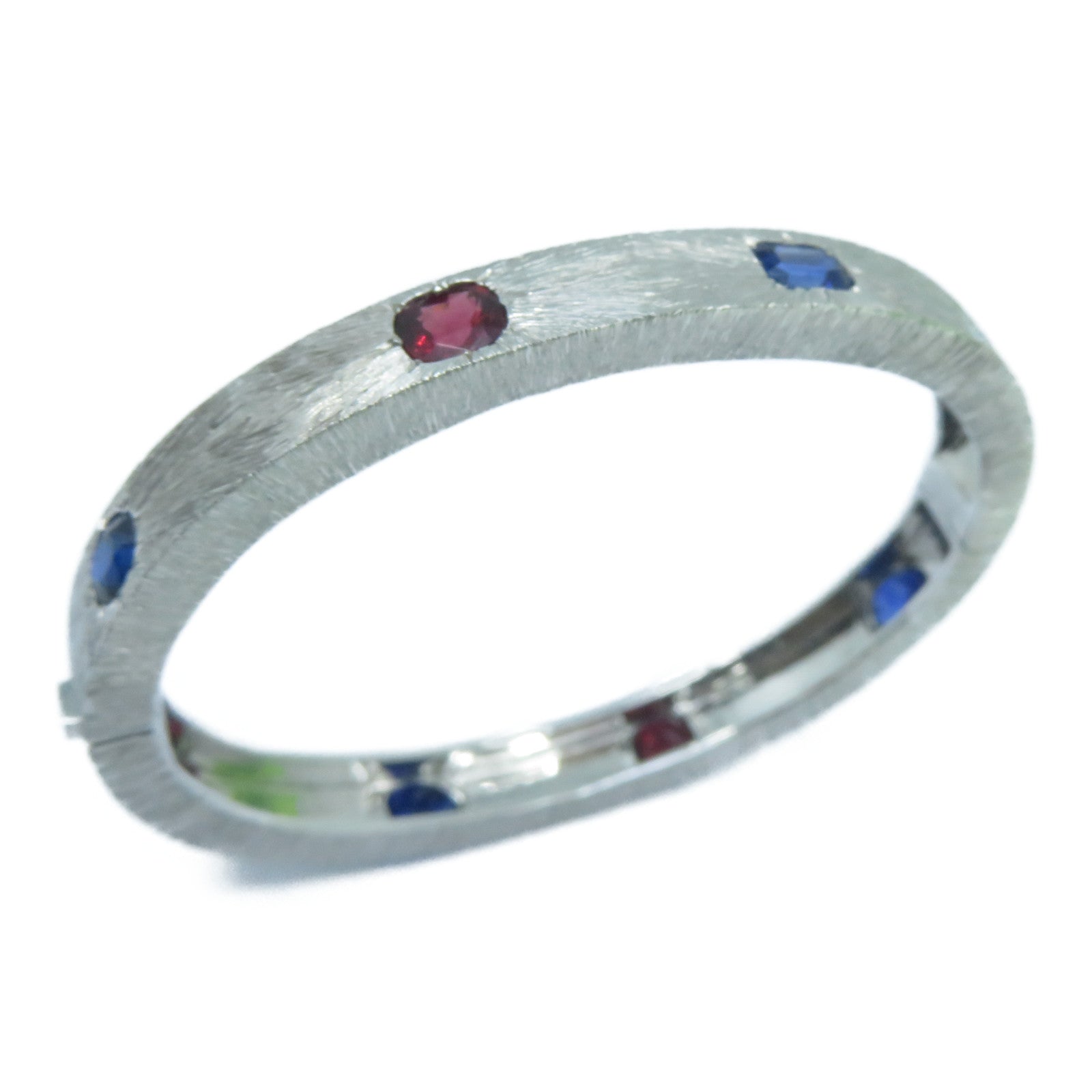 JEWELRY 18K白金Bangle3.68ct藍寶石/3.0ct半寶石手鐲
