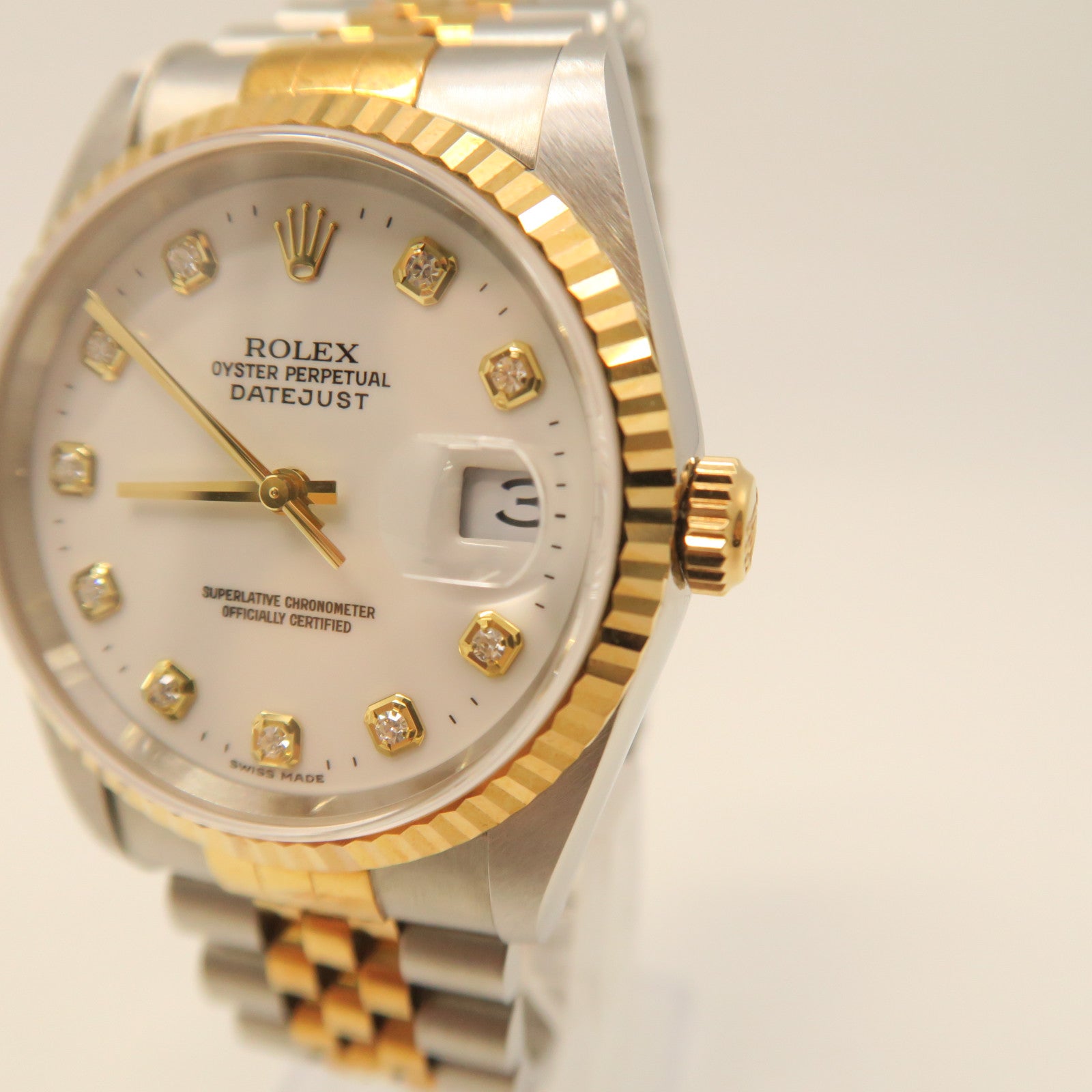 ROLEX Datejust 18K Gold/Stainless Steel Watch Automatic Movement Gold/Silver