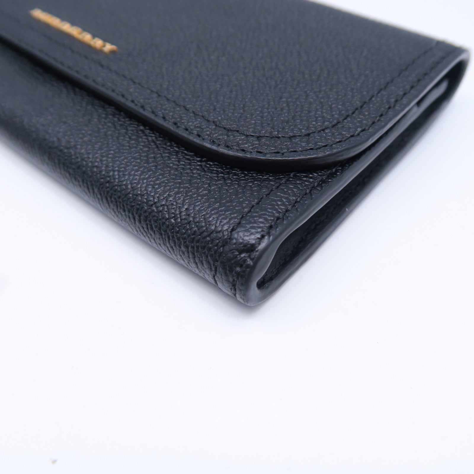 BURBERRY 牛皮皮革Long wallet金扣長錢包黑色