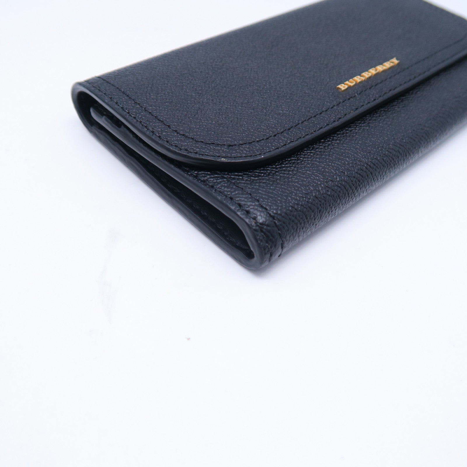 BURBERRY 牛皮皮革Long wallet金扣長錢包黑色