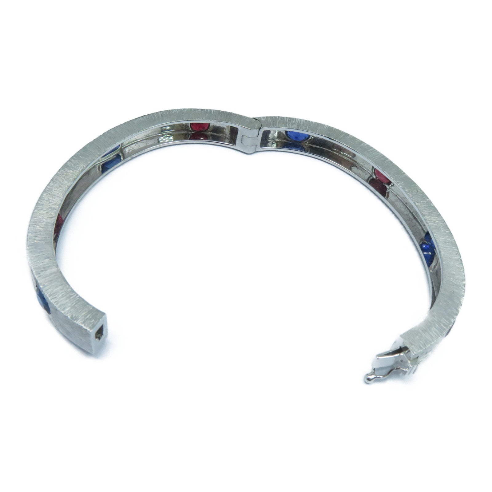 JEWELRY 18K白金Bangle3.68ct藍寶石/3.0ct半寶石手鐲