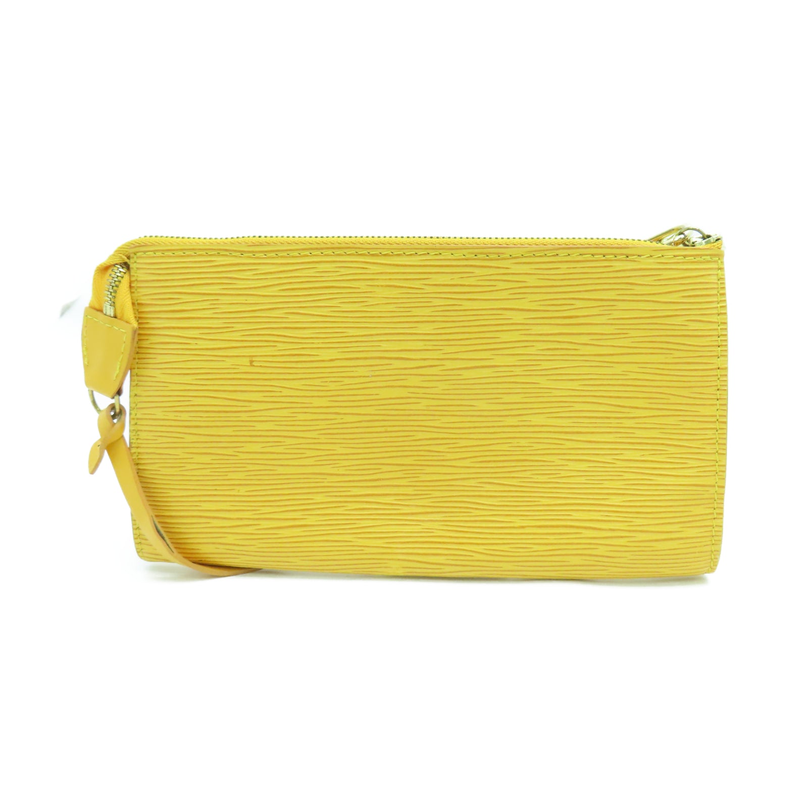 LOUIS VUITTON Epi Pochette Accessories金扣手拿包黃色