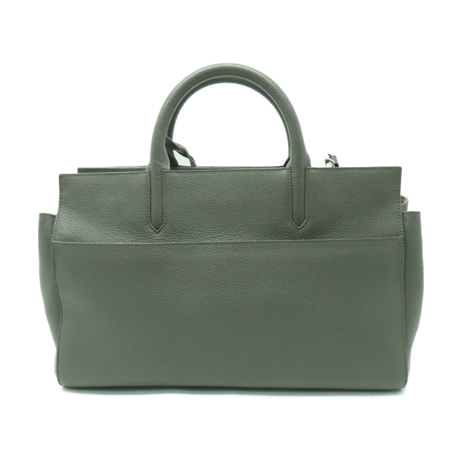 SAINT LAURENT 牛皮皮革2 Way Shoulder銀扣手挽肩背兩用袋灰色