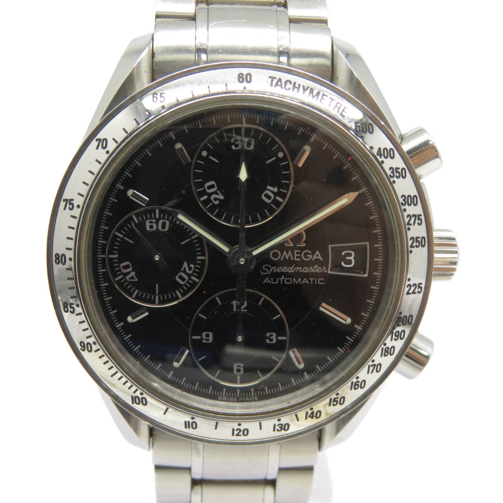 OMEGA Speedmaster Date不鏽鋼手錶自動機芯黑色