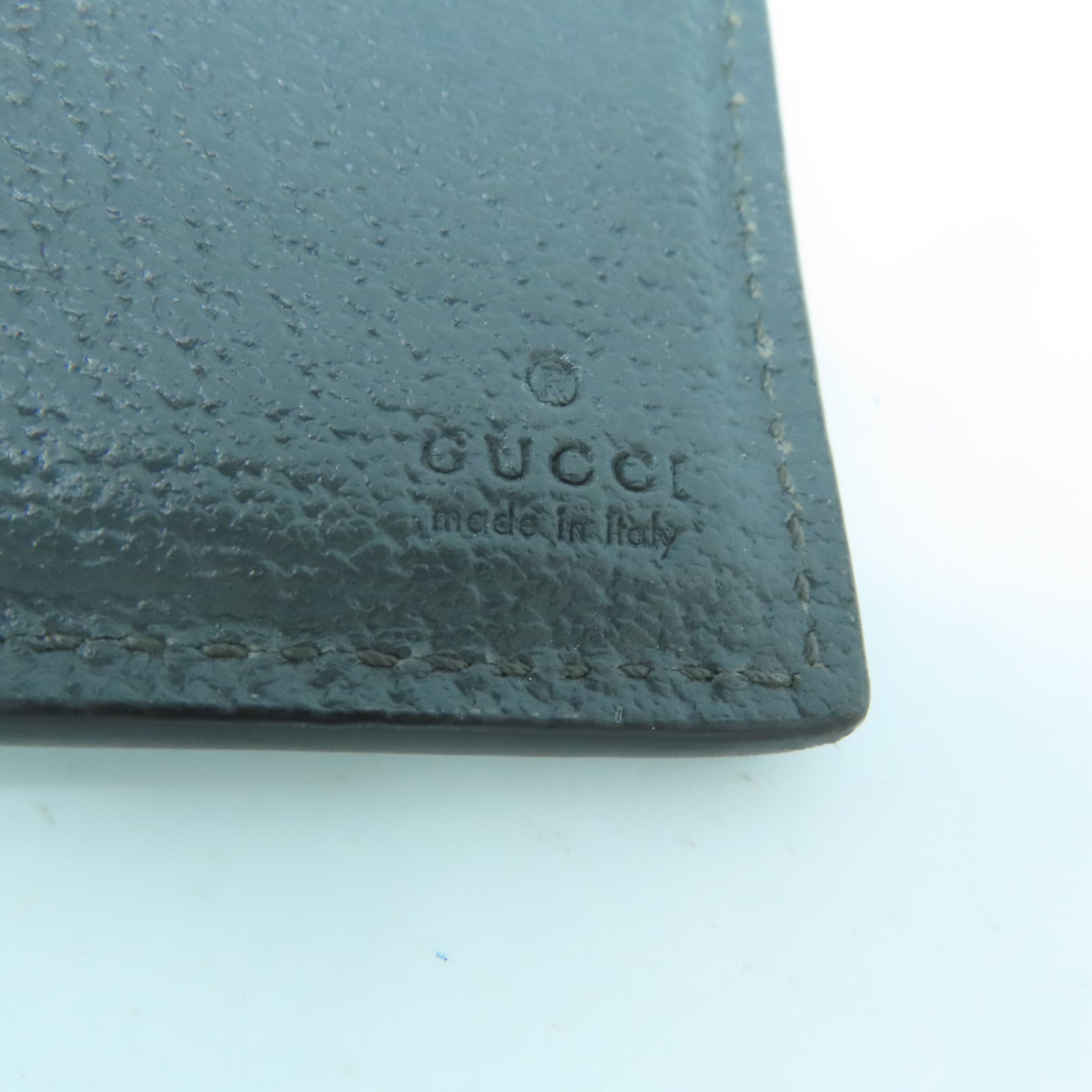GUCCI 牛皮皮革/帆布Interlocking G Wallet钱包灰色/黑色