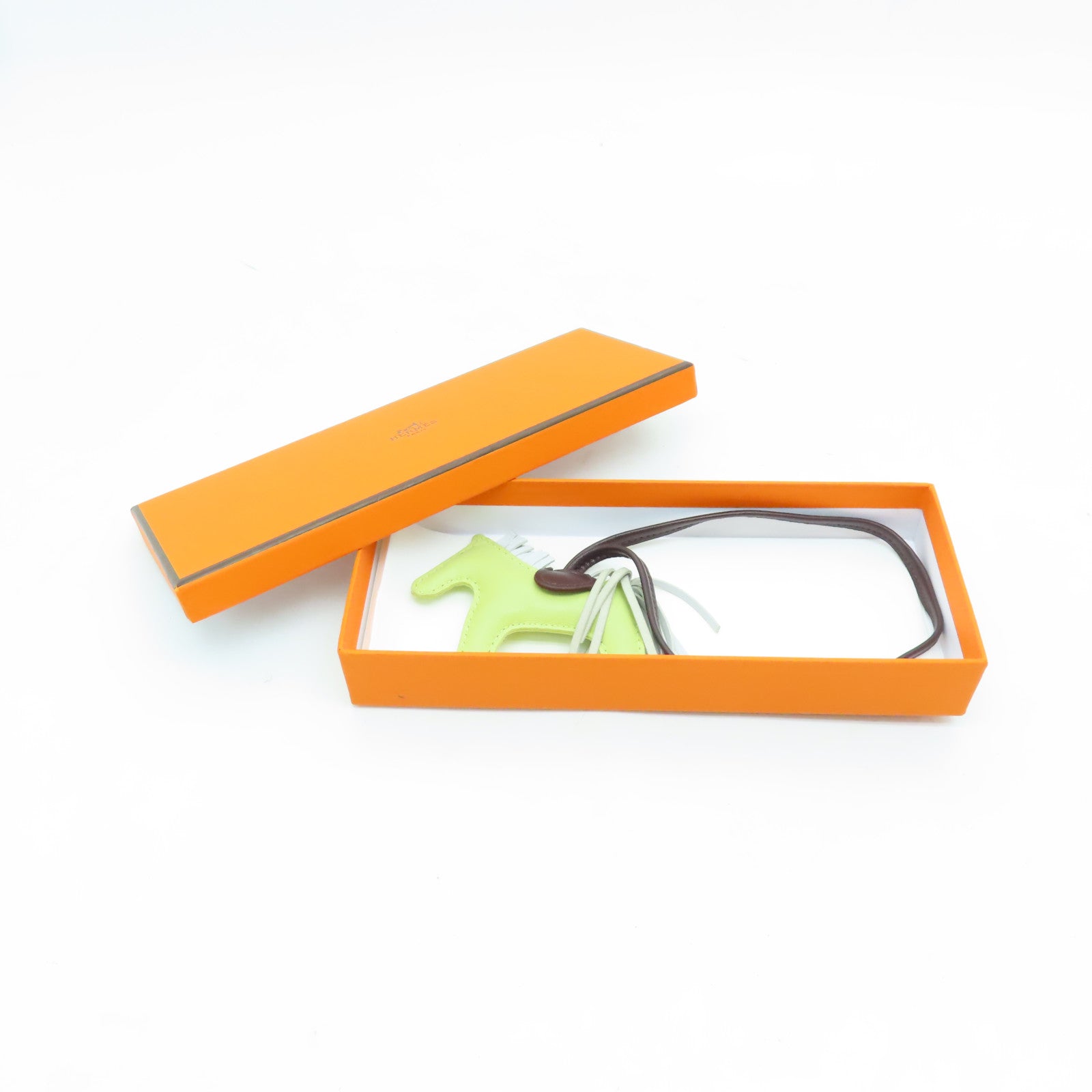 HERMES Veau Swift皮革Rodeo PM掛飾Vert Criquet綠色
