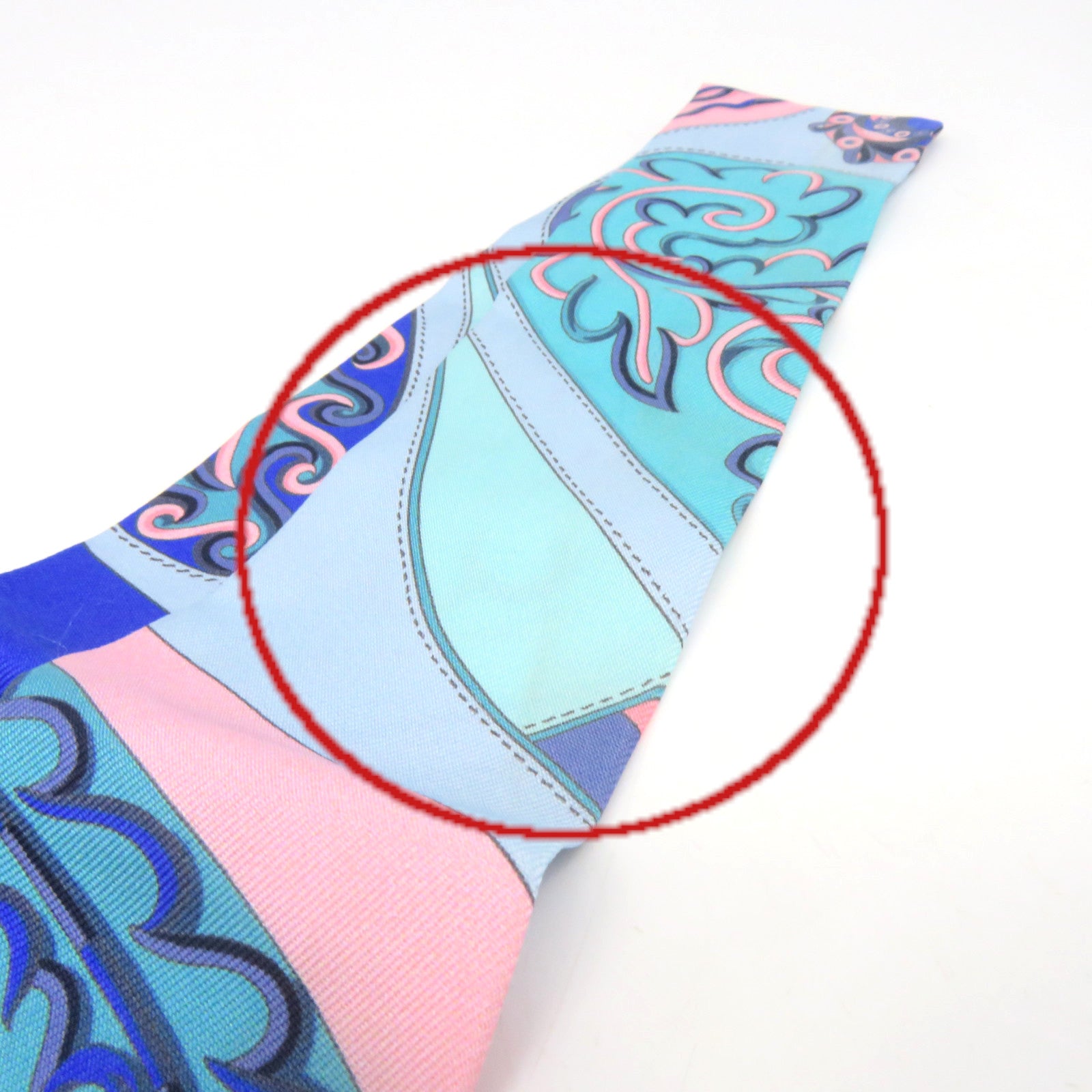 HERMES 【激減優惠】絲質Twilly Scarf絲巾藍色/粉紅色/彩色