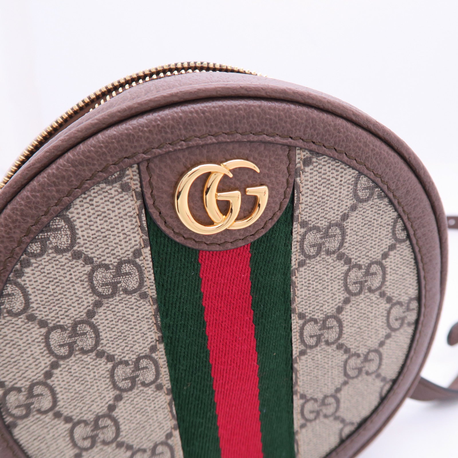 GUCCI 【激減優惠】帆布Ophidia Round Backpack金扣背包啡色
