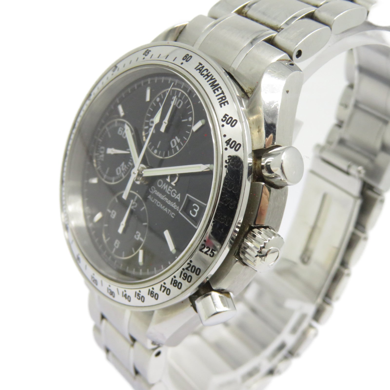 OMEGA Speedmaster Date不鏽鋼手錶自動機芯黑色