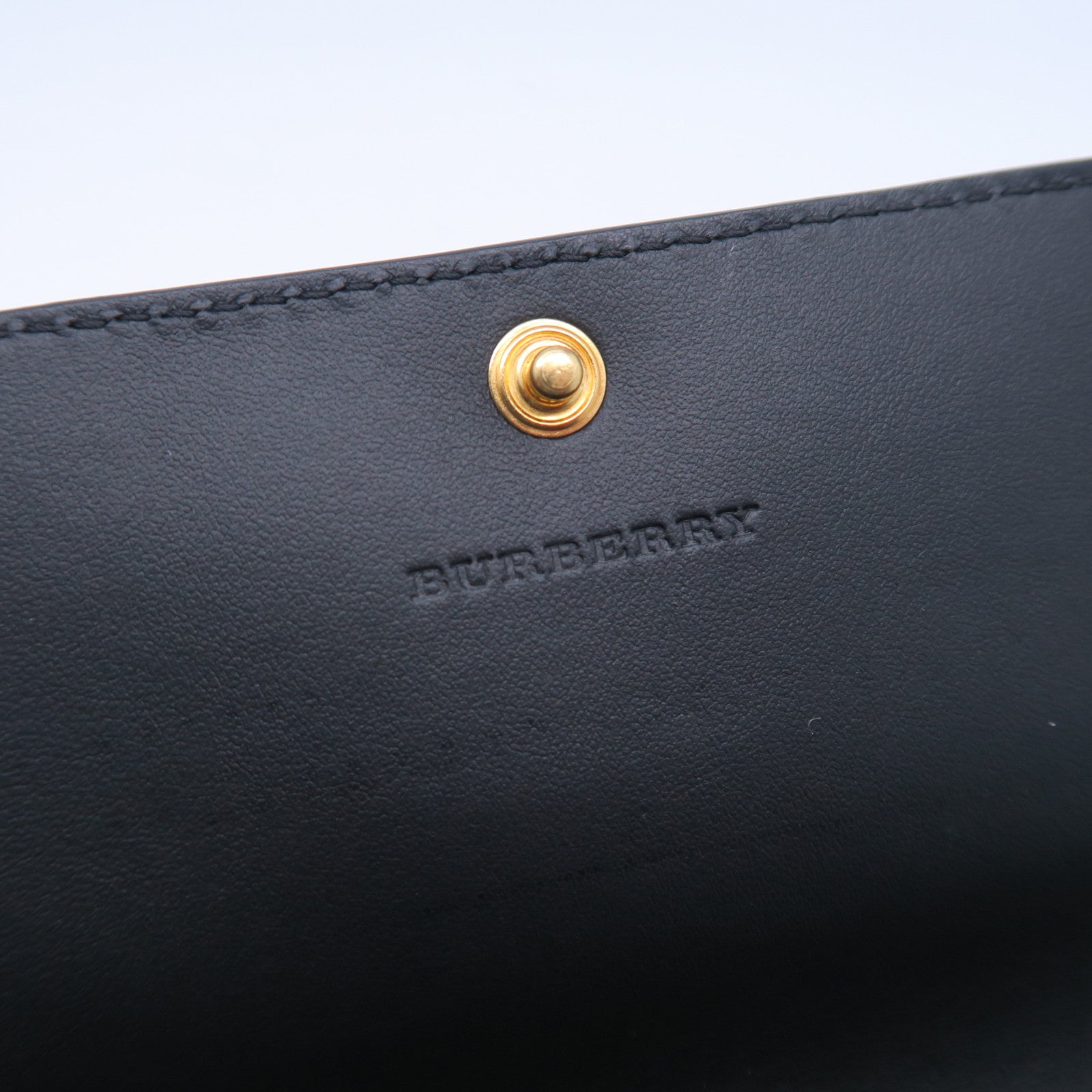 BURBERRY 牛皮皮革Long wallet金扣長錢包黑色