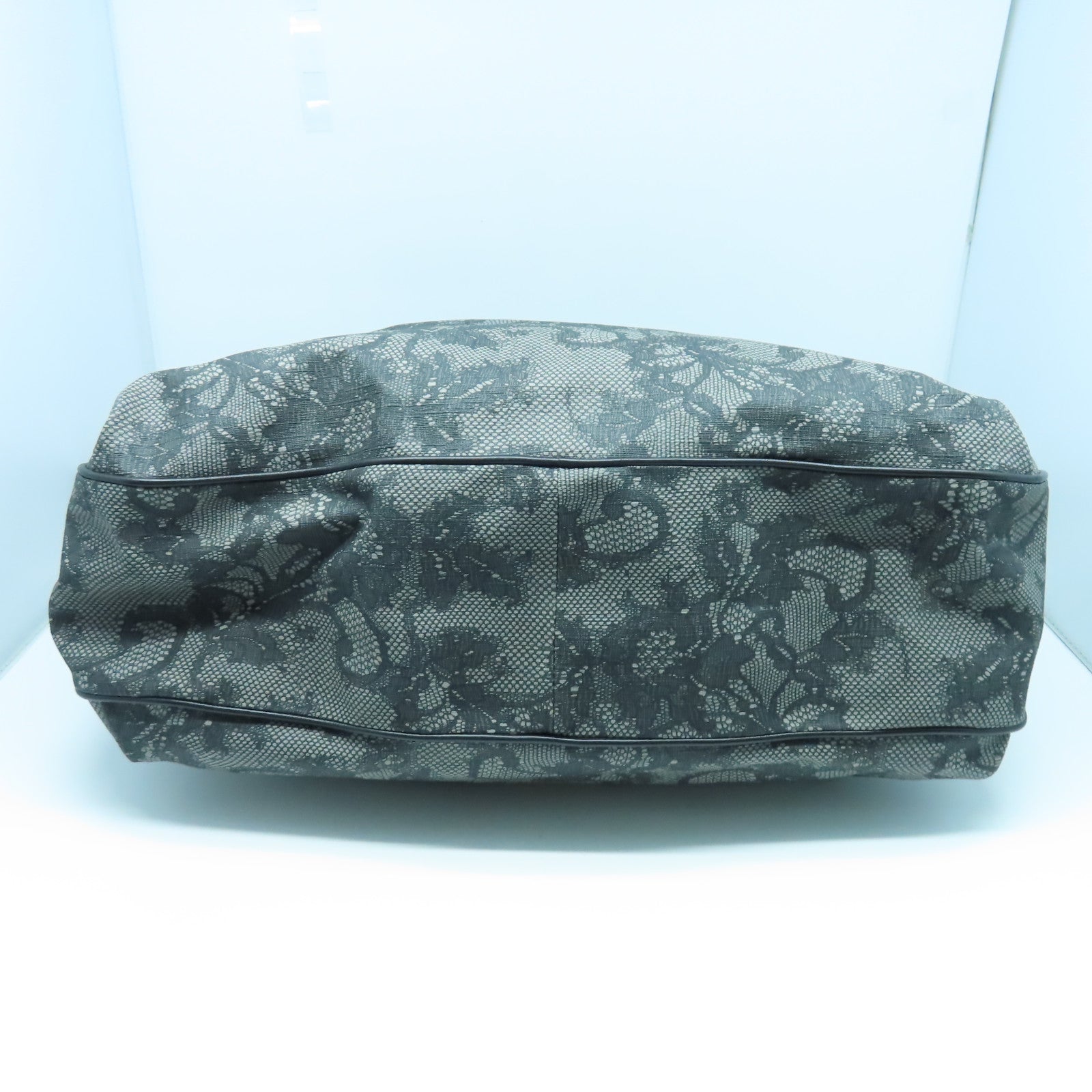Valentino 帆布Shoulder Bag金扣手挽肩背兩用袋黑色/灰色