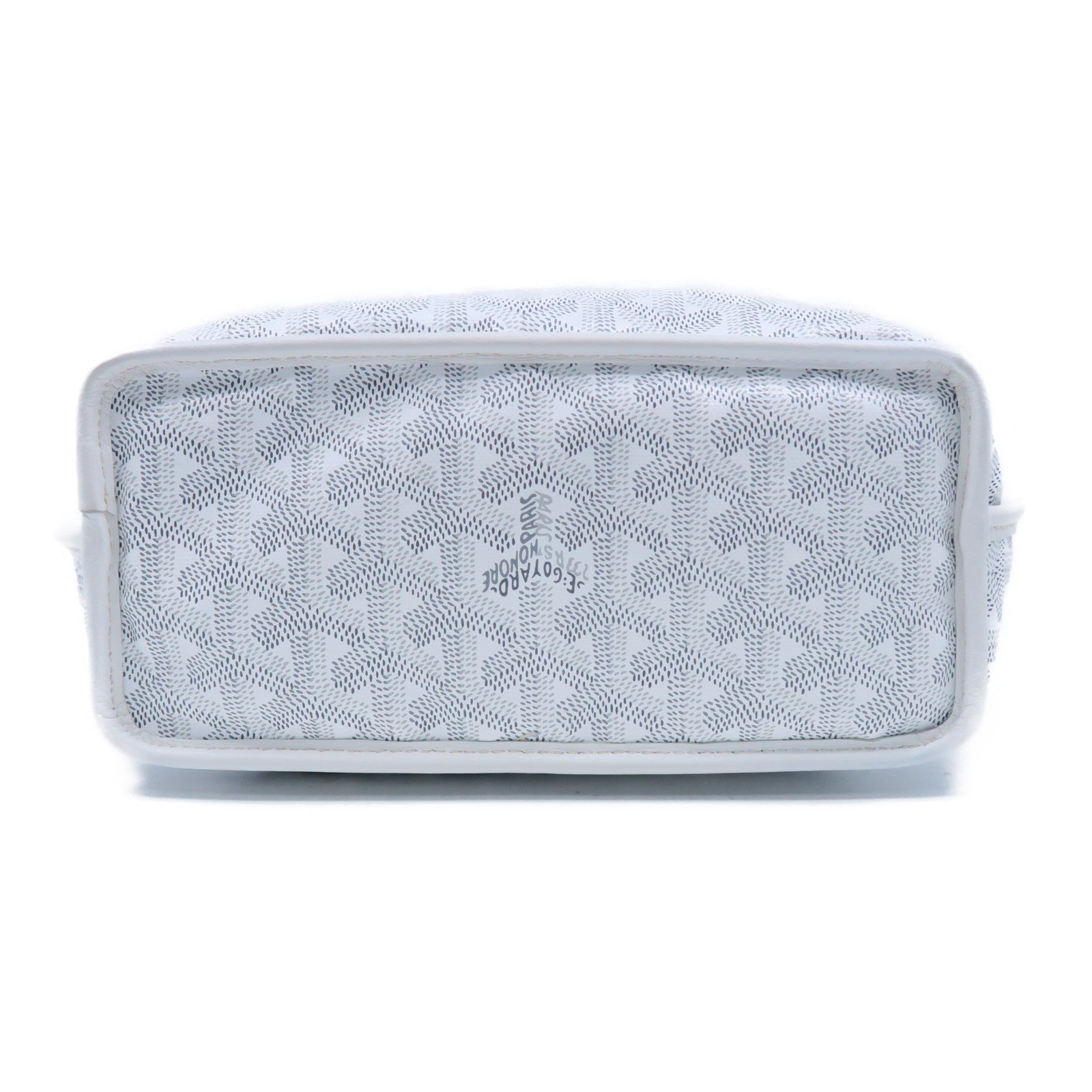 GOYARD 塗層帆布Anjou Mini Bag銀扣手挽袋白色