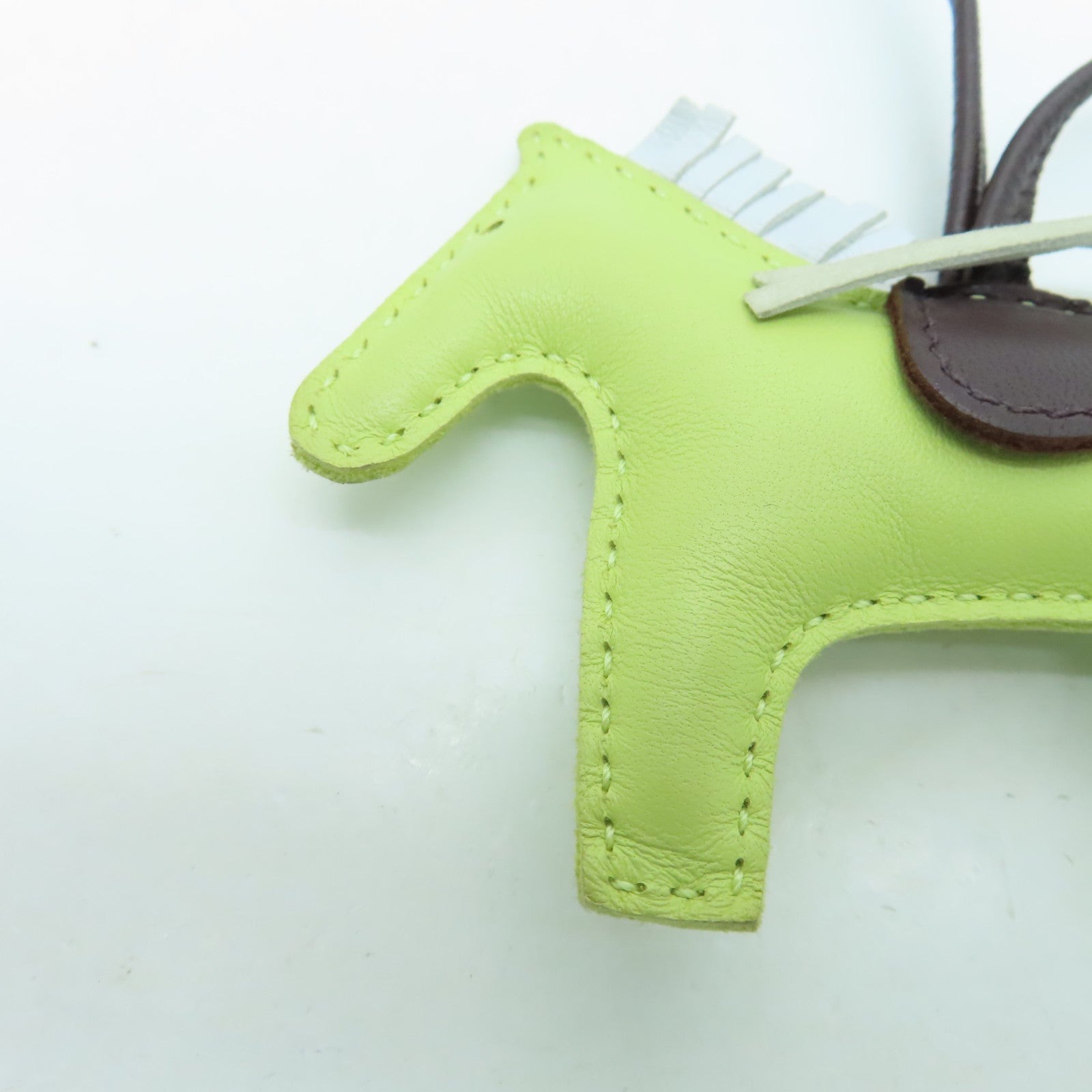 HERMES Veau Swift皮革Rodeo PM掛飾Vert Criquet綠色