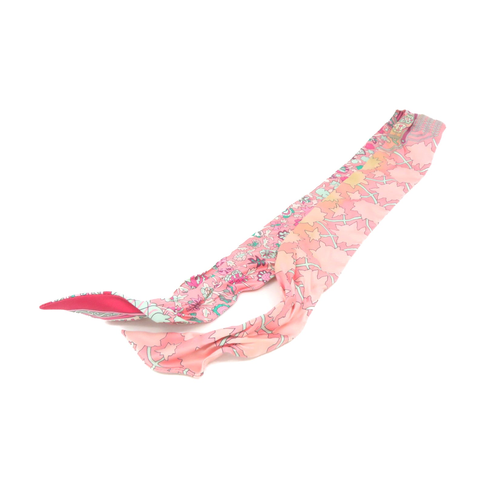 HERMES Silk Twilly Scarf Pink/Color