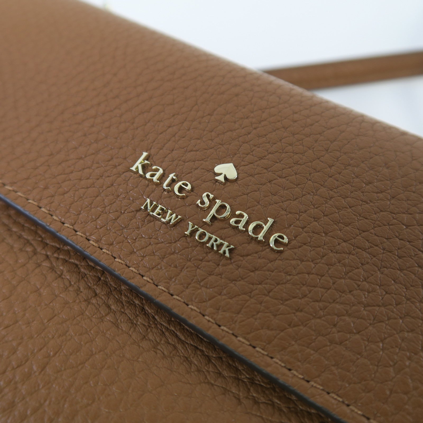 Kate Spade 牛皮皮革Shoulder Bag金扣肩背袋啡色