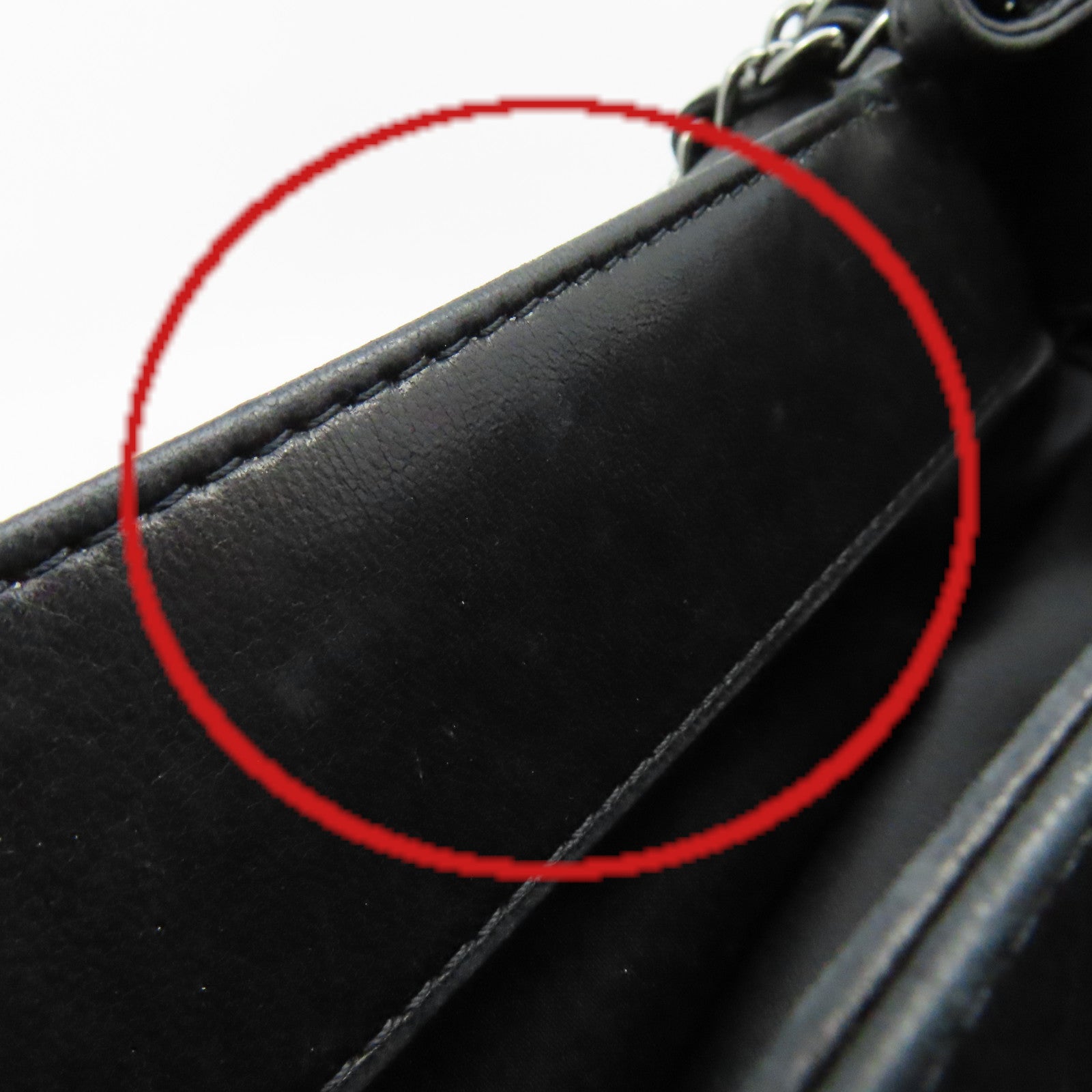 CHANEL 菱格羊皮皮革Chain Shoulder Bag銀扣鏈帶肩背袋黑色
