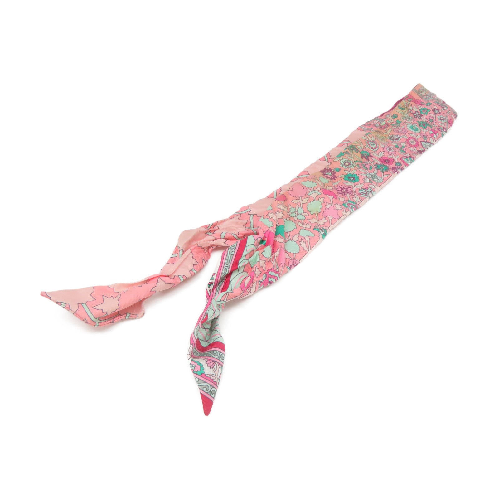 HERMES Silk Twilly Scarf Pink/Color