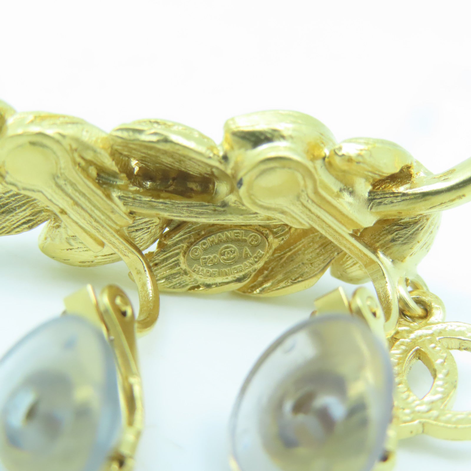 CHANEL metal Earrings clip earring gold