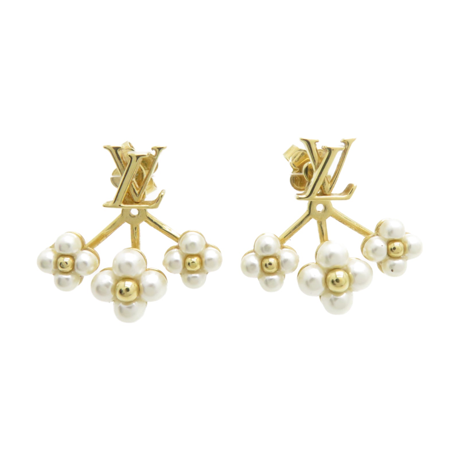 LOUIS VUITTON 金屬Florgram Earrings耳環金色