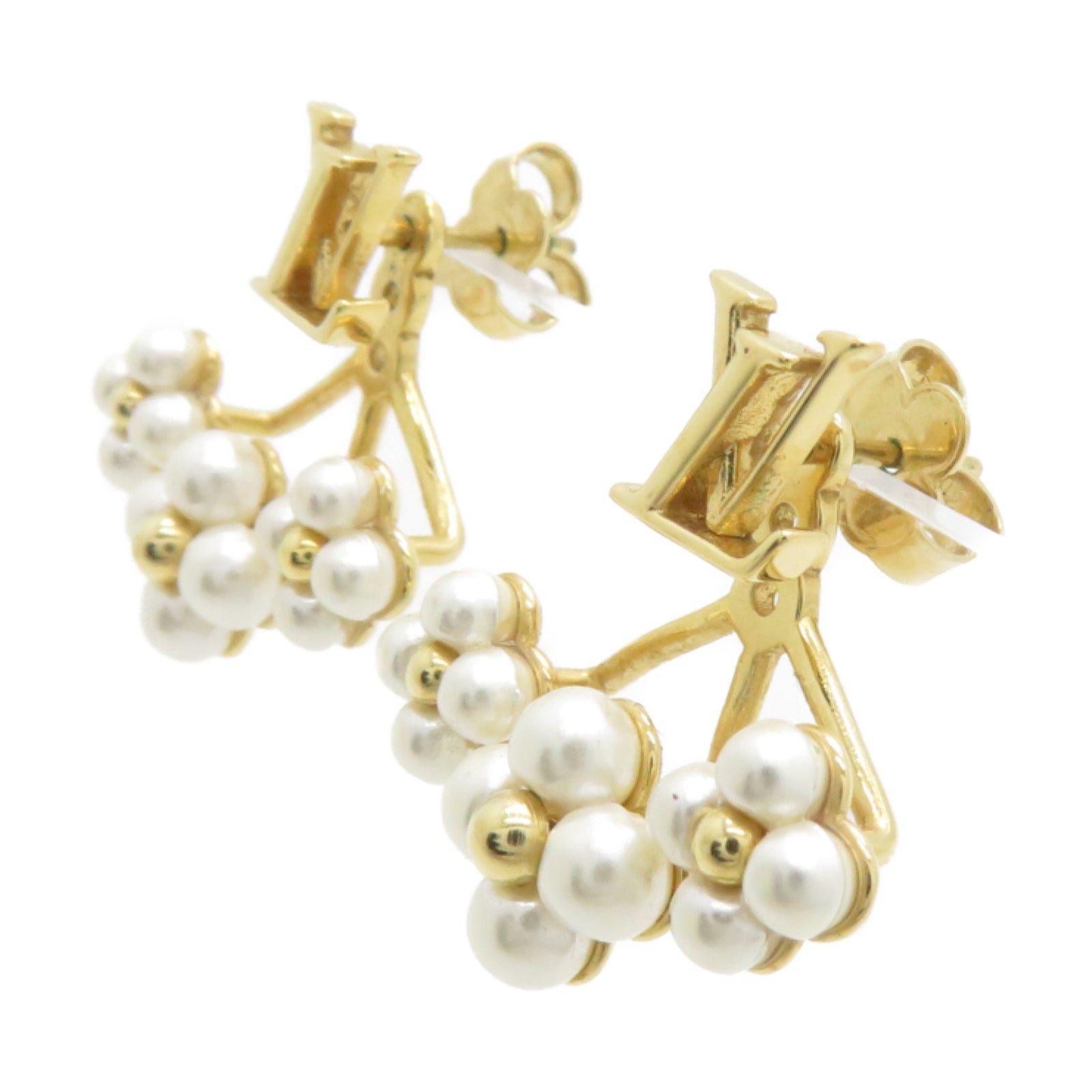 LOUIS VUITTON 金屬Florgram Earrings耳環金色
