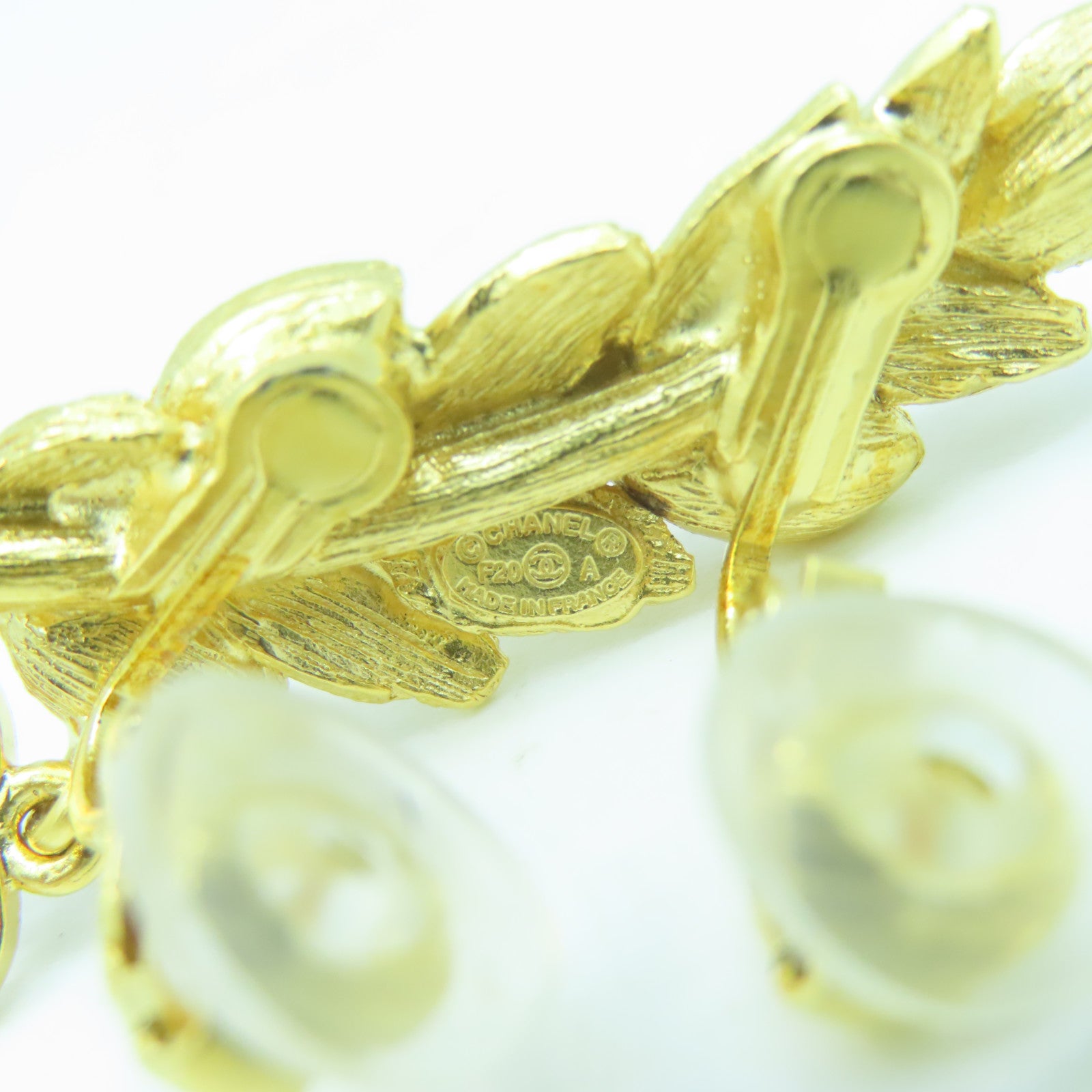 CHANEL metal Earrings clip earring gold