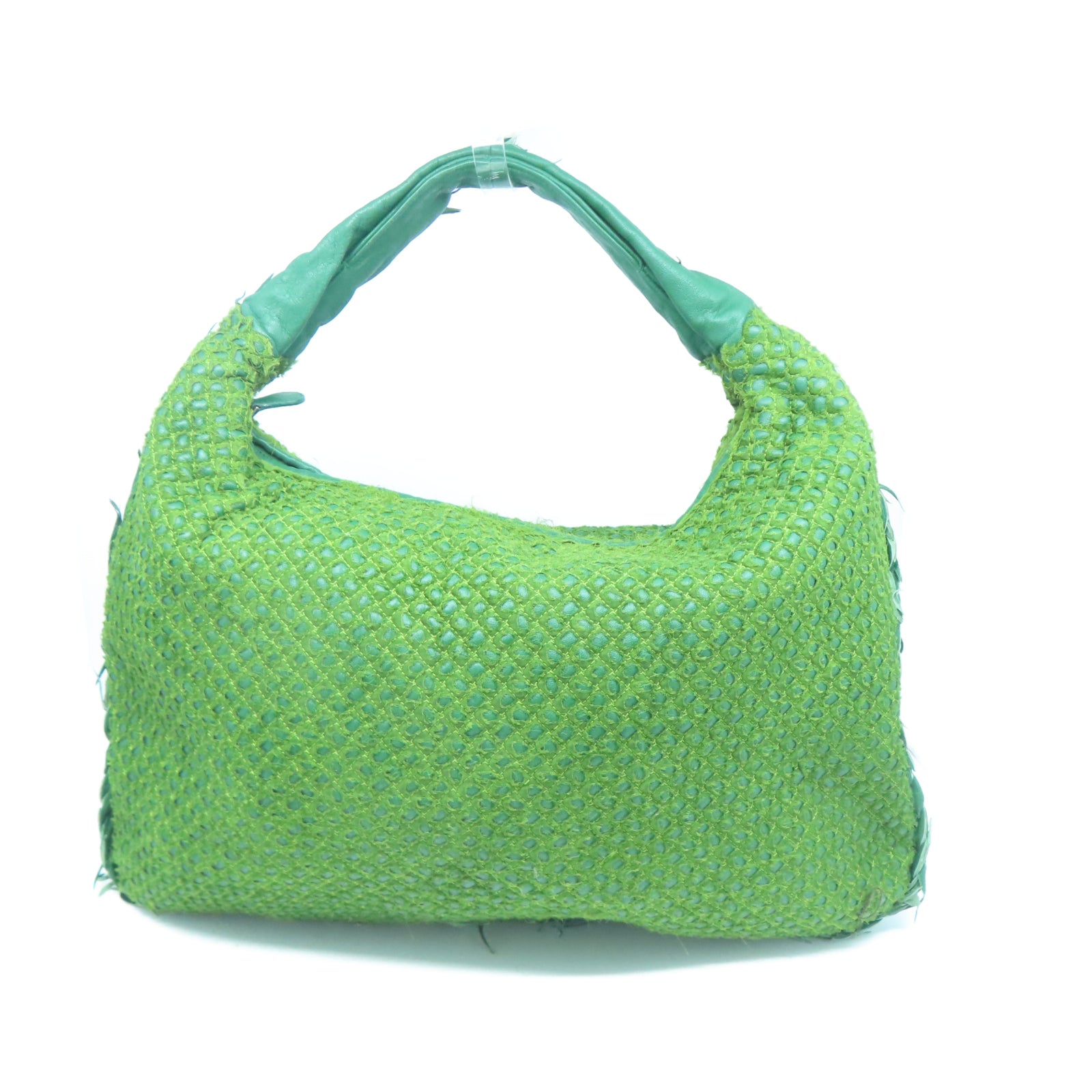 BOTTEGA VENETA 牛皮皮革Hand Bag銀扣手挽袋綠色