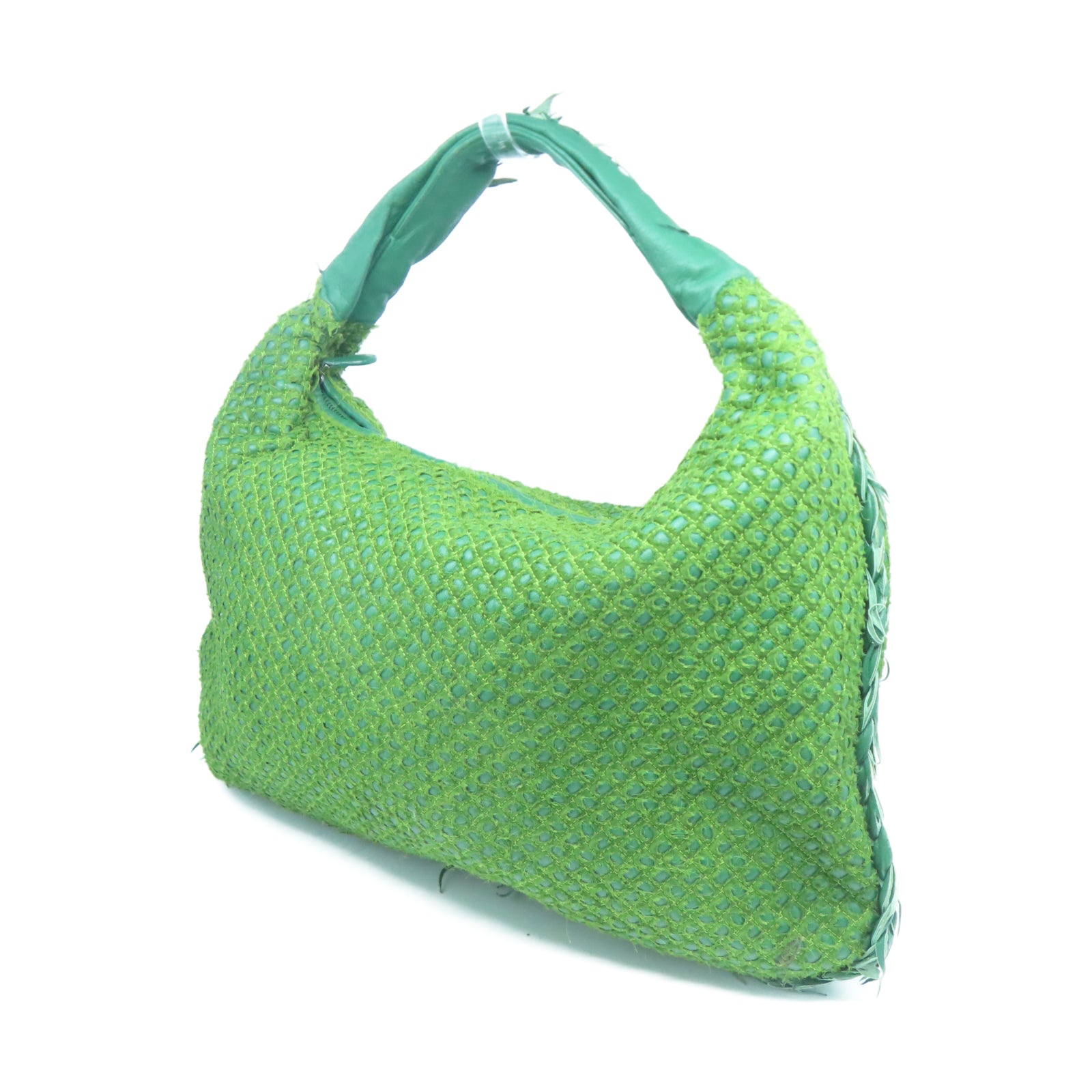 BOTTEGA VENETA 牛皮皮革Hand Bag銀扣手挽袋綠色
