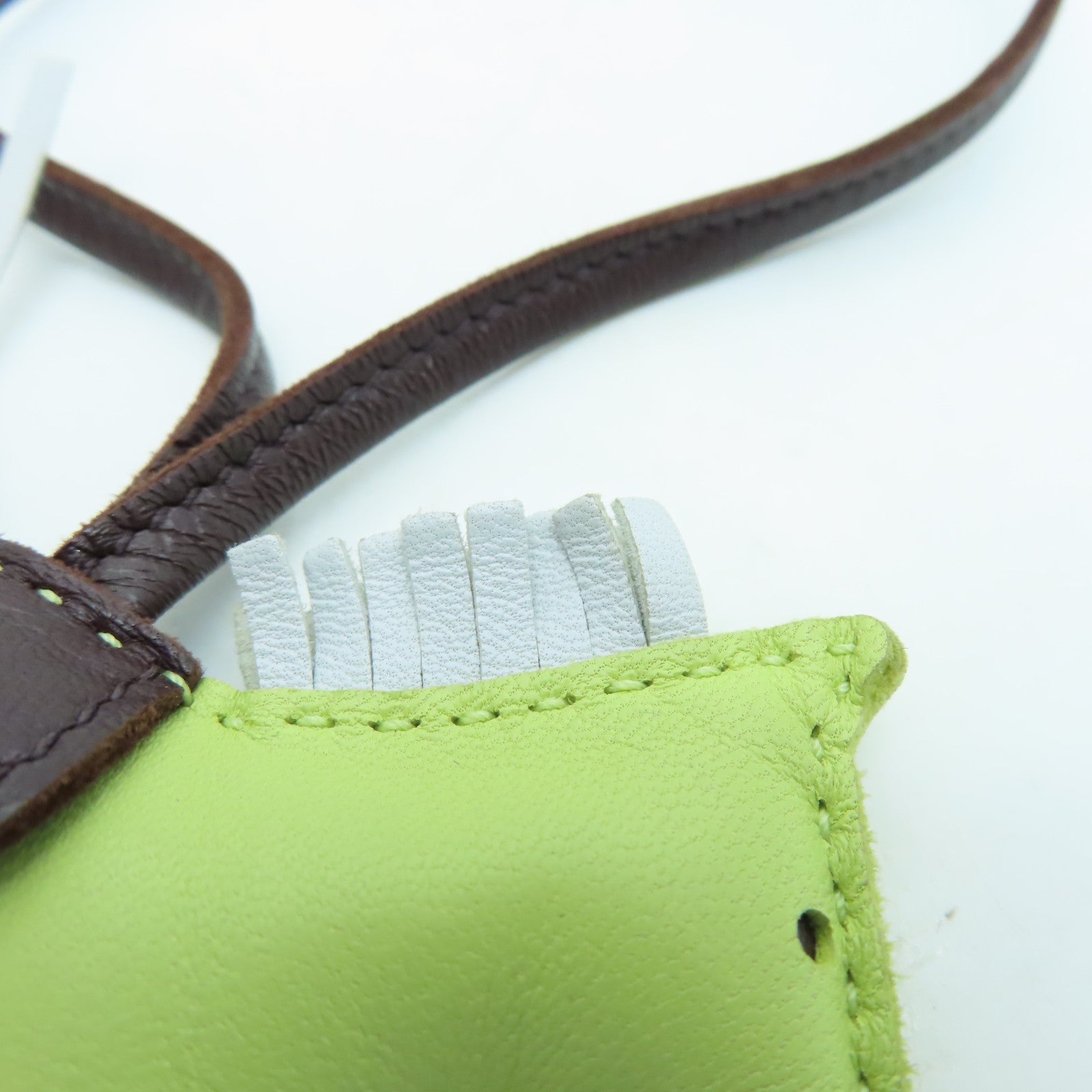 HERMES Veau Swift皮革Rodeo PM掛飾Vert Criquet綠色