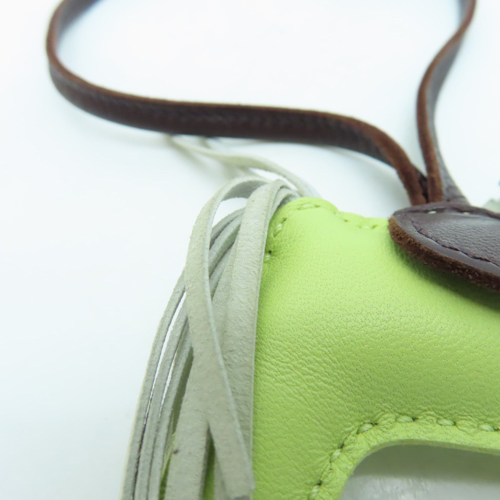 HERMES Veau Swift皮革Rodeo PM掛飾Vert Criquet綠色