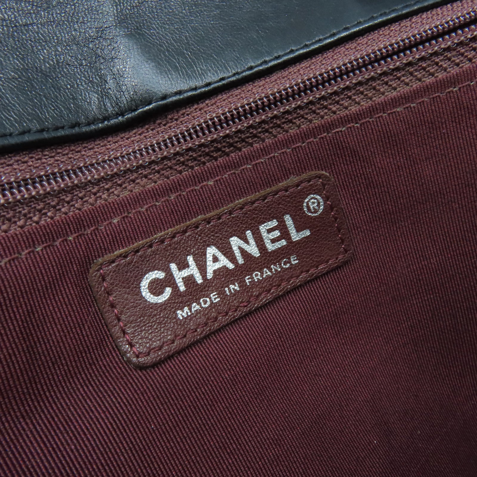 CHANEL 菱格羊皮皮革Chain Shoulder Bag銀扣鏈帶肩背袋黑色