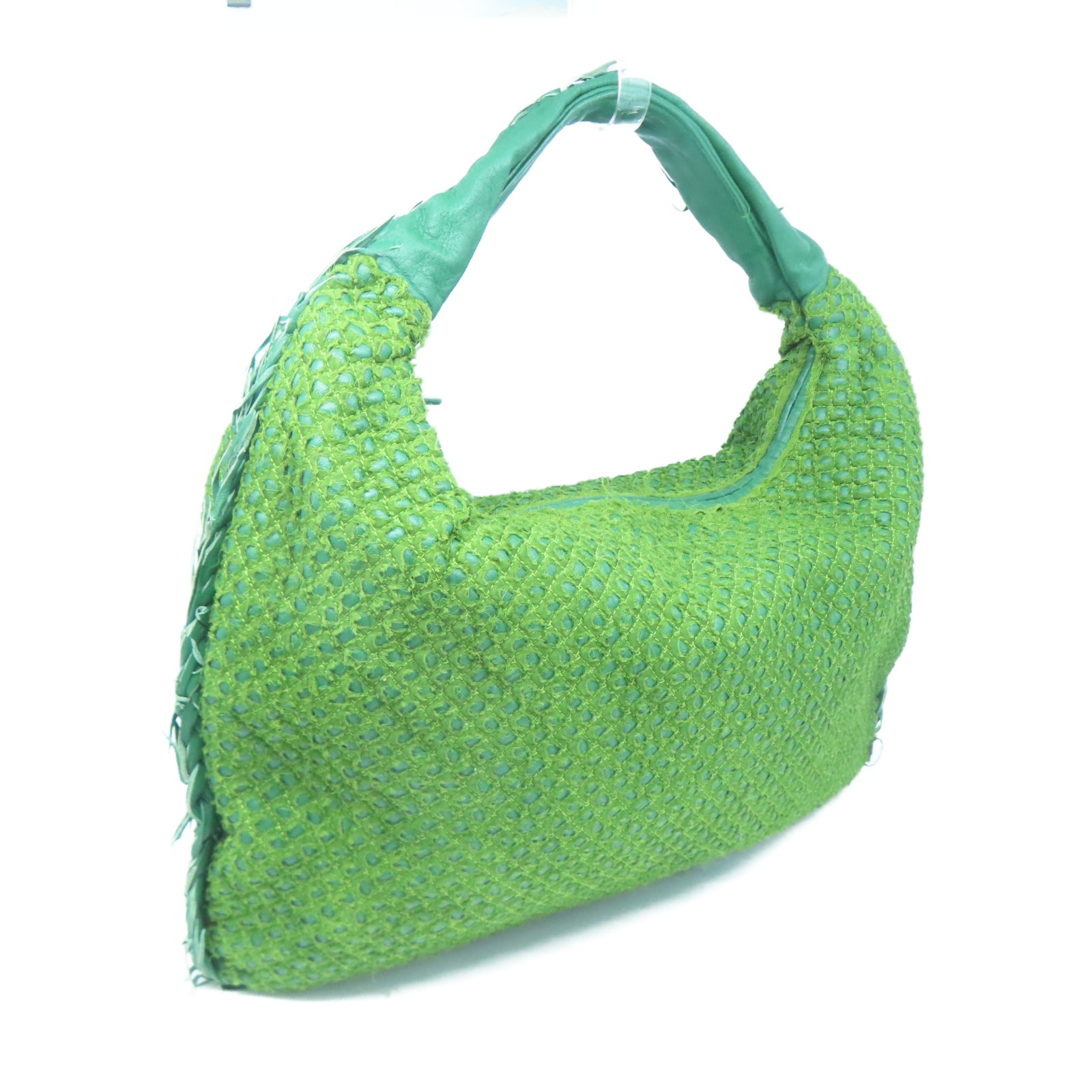 BOTTEGA VENETA 牛皮皮革Hand Bag銀扣手挽袋綠色