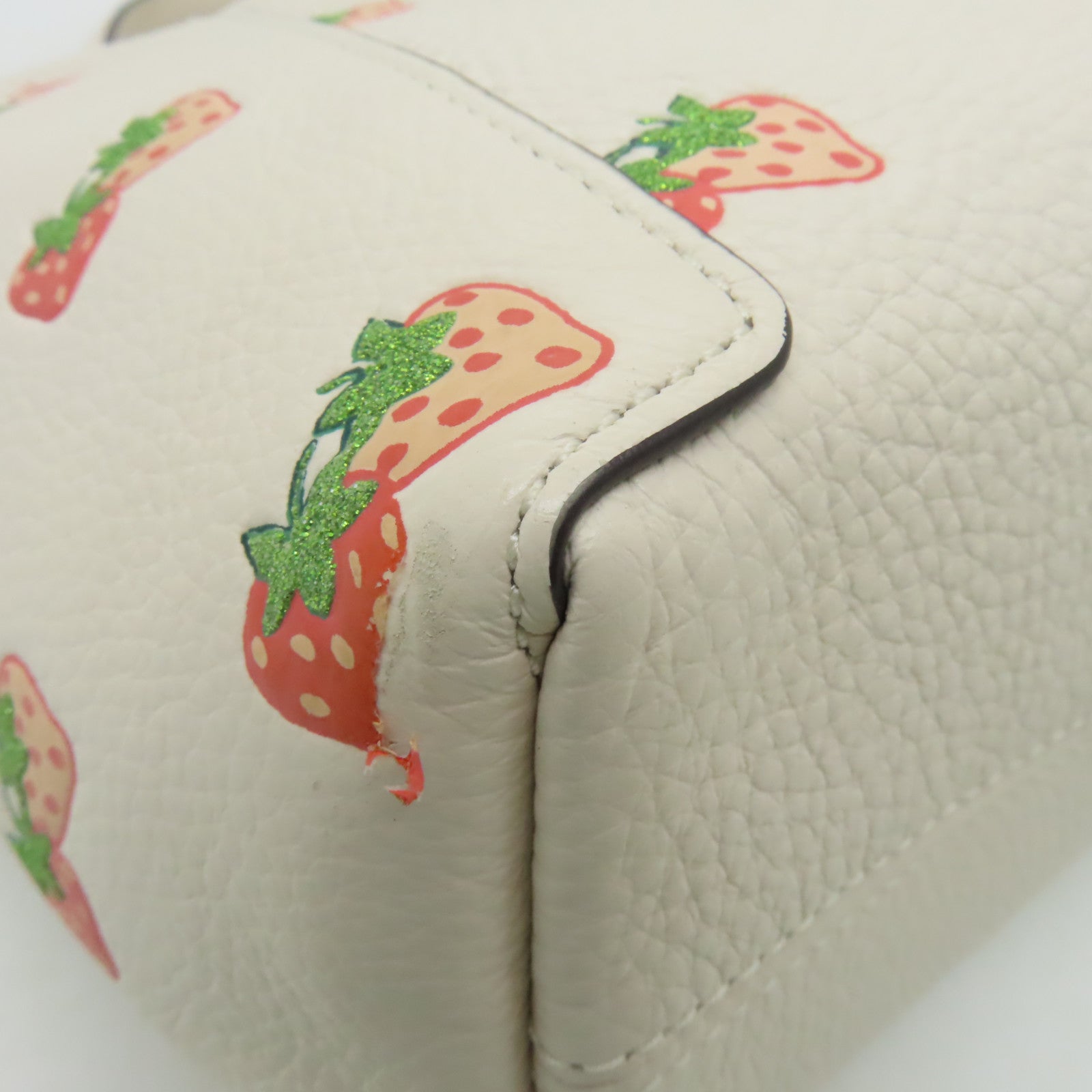 COACH 牛皮皮革Shoulder Bag金扣手挽肩背兩用袋白色/紅色/粉紅色