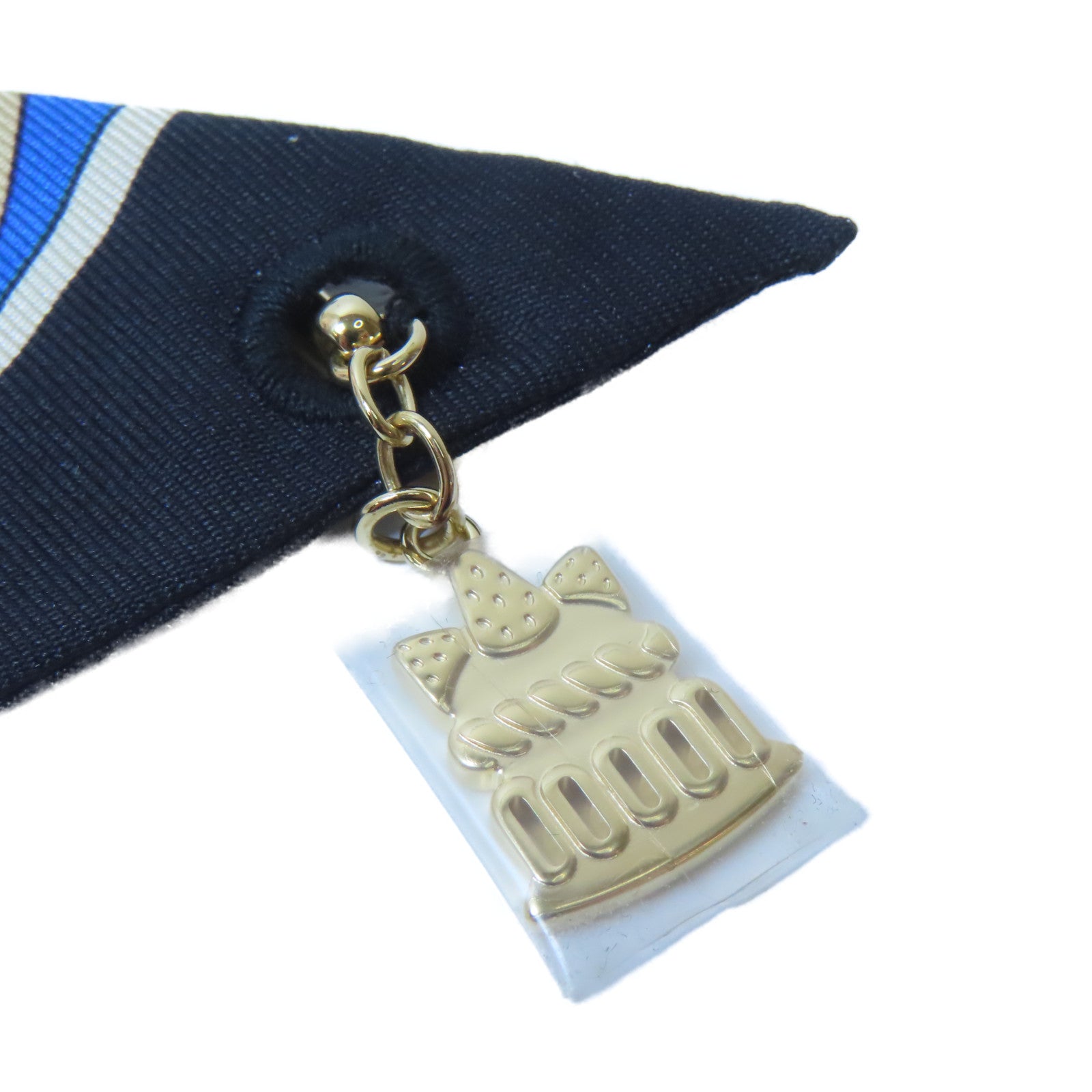 HERMES 絲質La Patisserie Francaise Charm Twilly絲巾黑色
