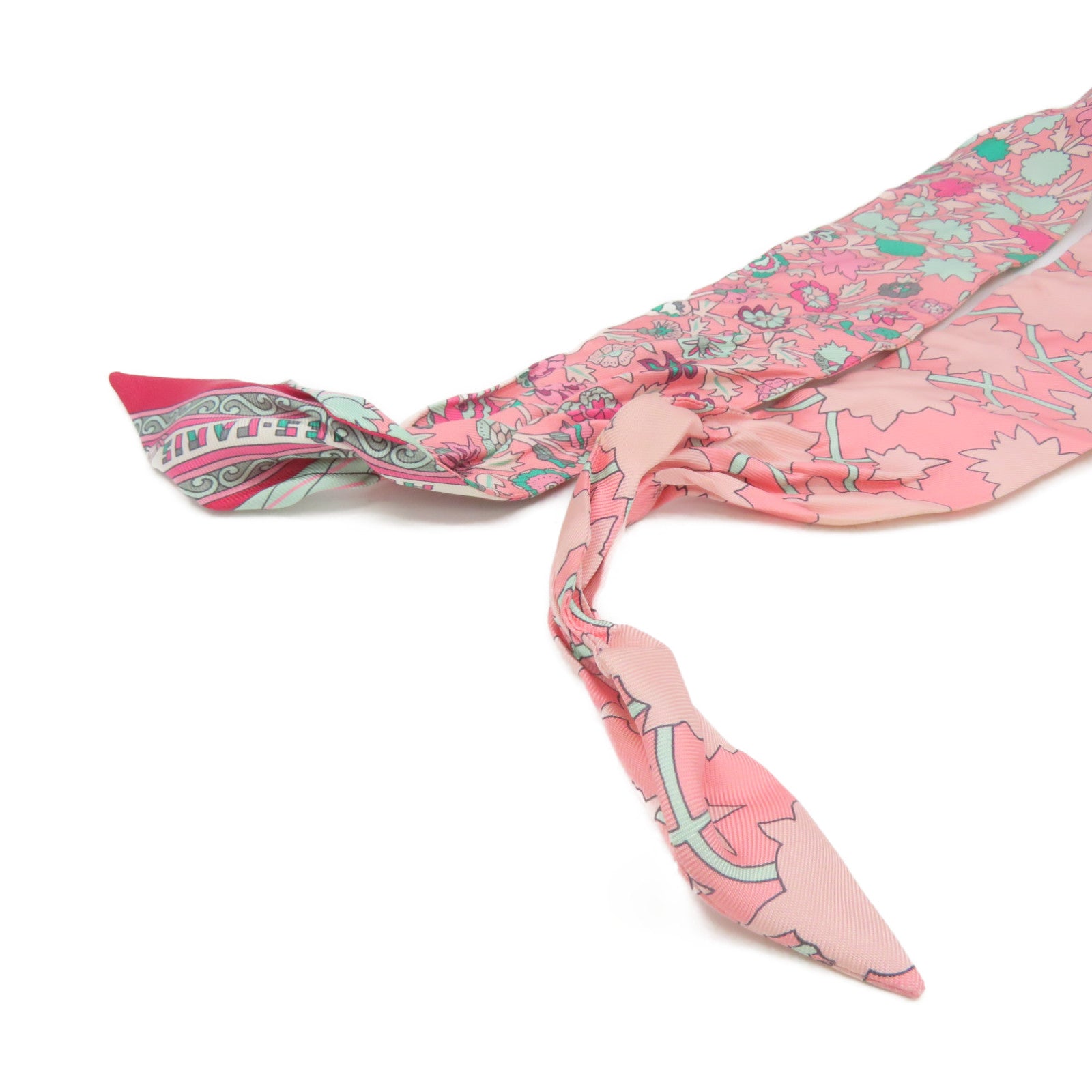 HERMES Silk Twilly Scarf Pink/Color