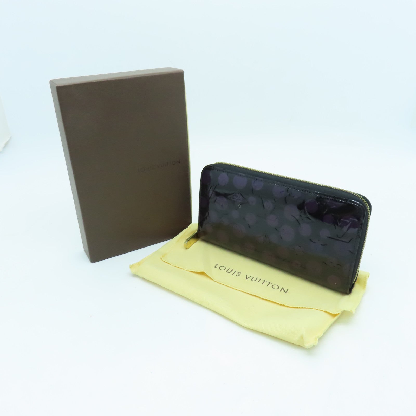 LOUIS VUITTON 【激減優惠】Vernis Dots Infinity Long Wallet金扣長錢包紫色