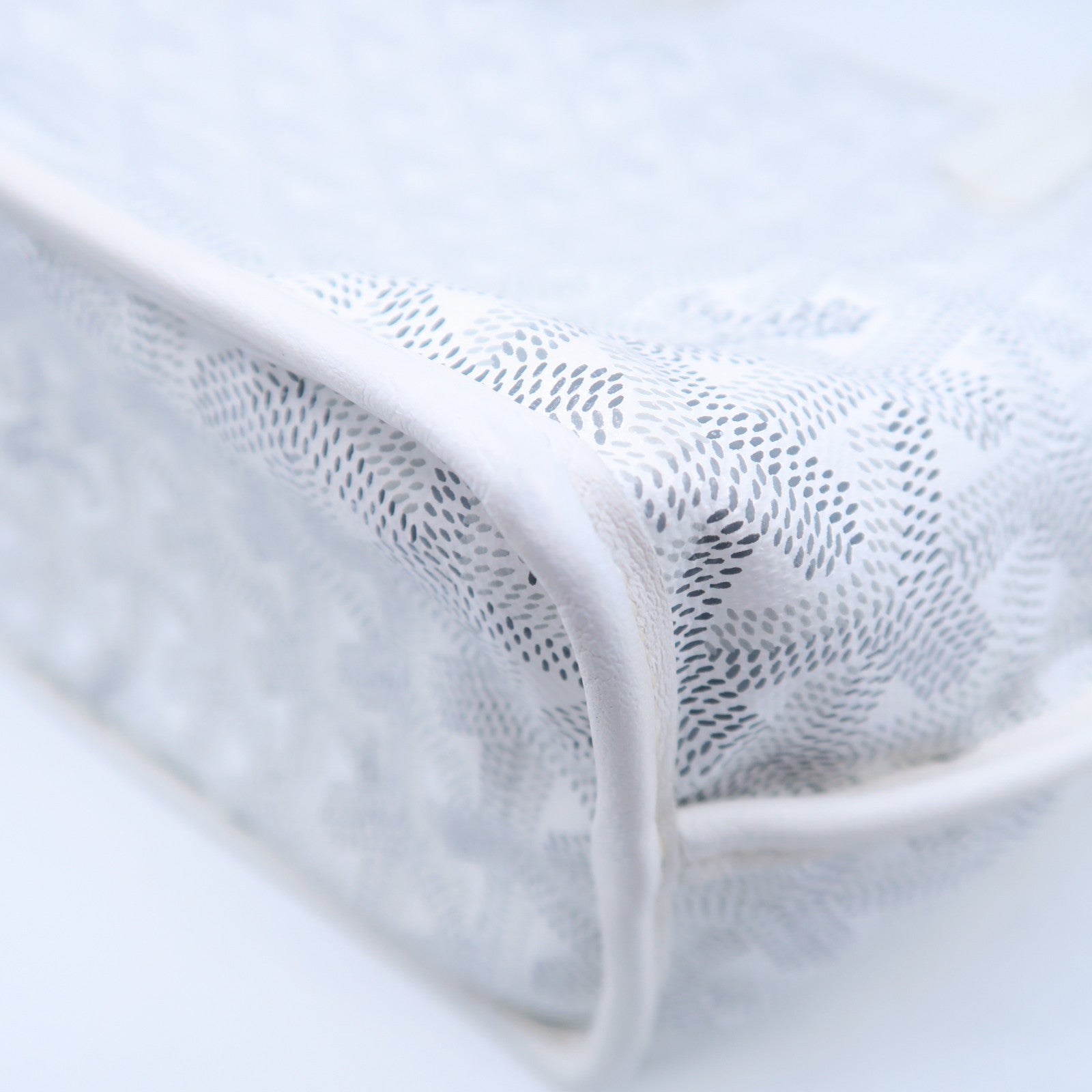 GOYARD 塗層帆布Anjou Mini Bag銀扣手挽袋白色