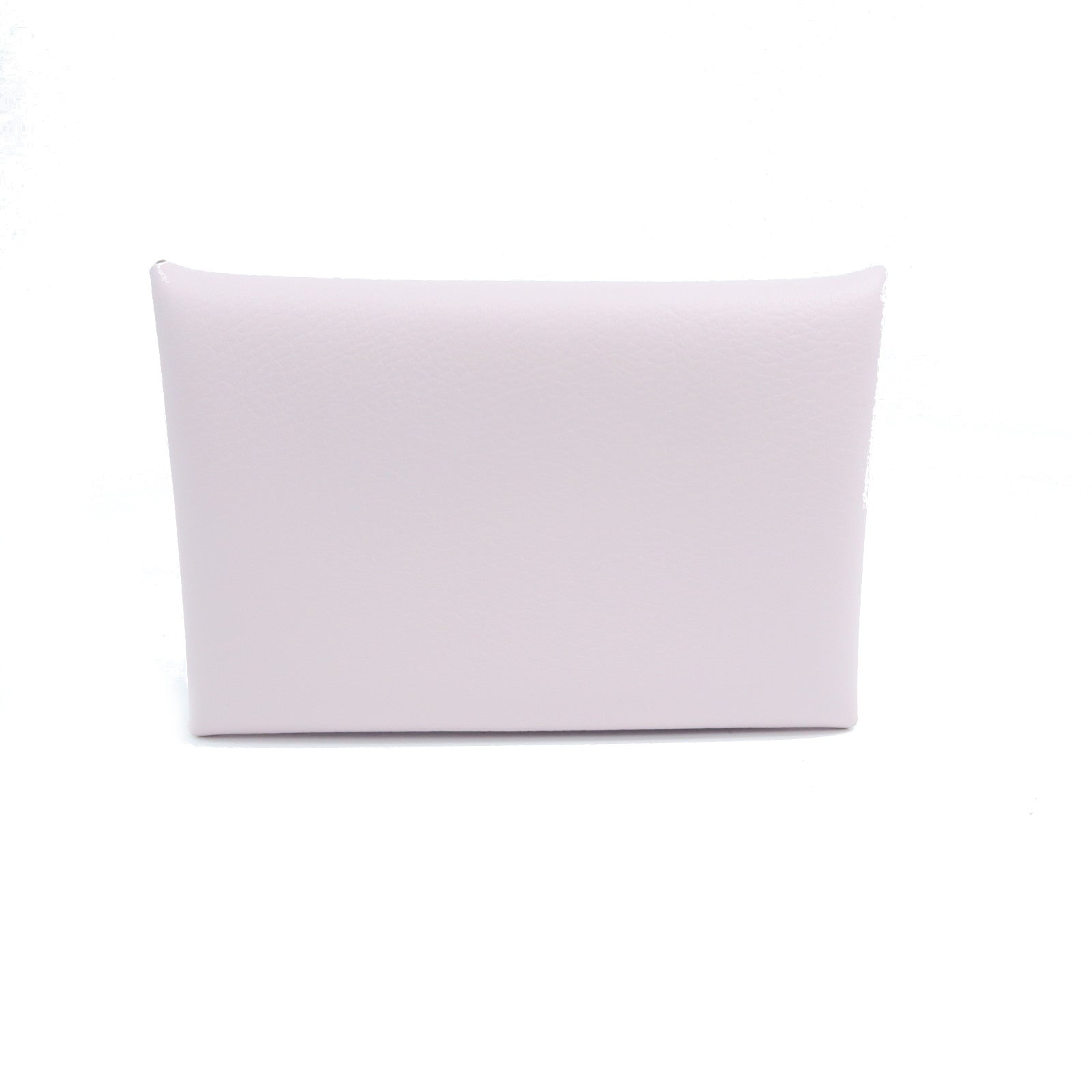 HERMES Chevre Leather Calvi Silver Buckle Card Holder Lavender
