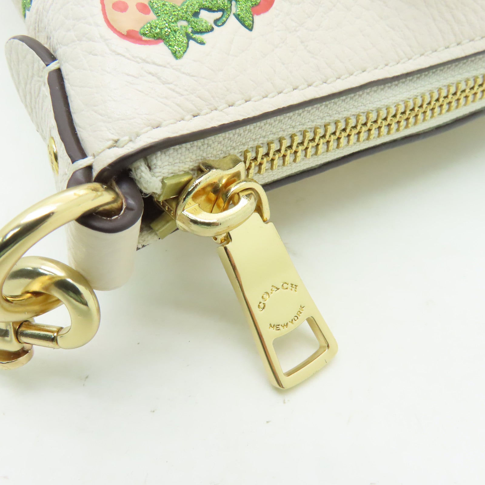 COACH 牛皮皮革Shoulder Bag金扣手挽肩背兩用袋白色/紅色/粉紅色