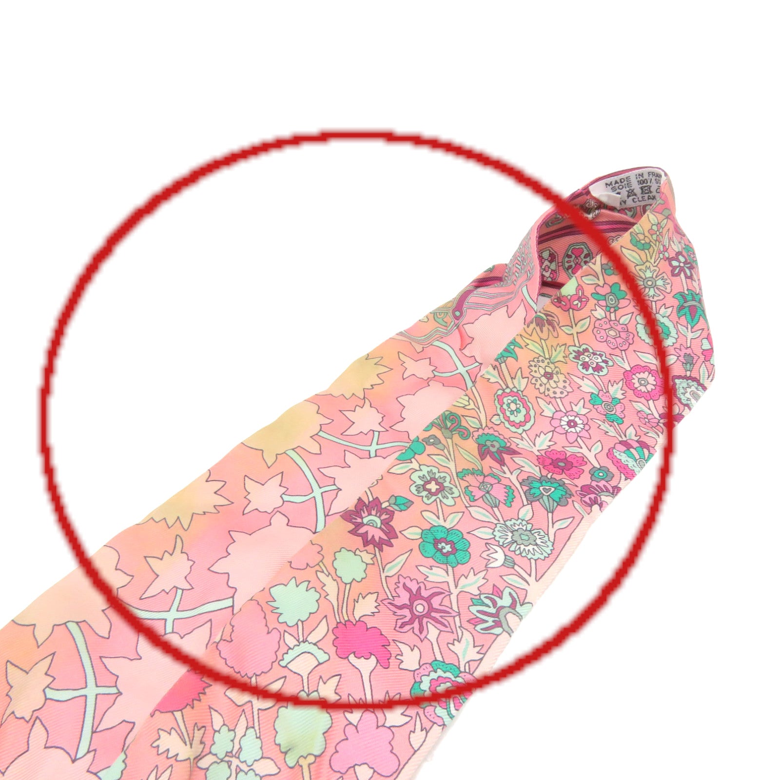 HERMES Silk Twilly Scarf Pink/Color
