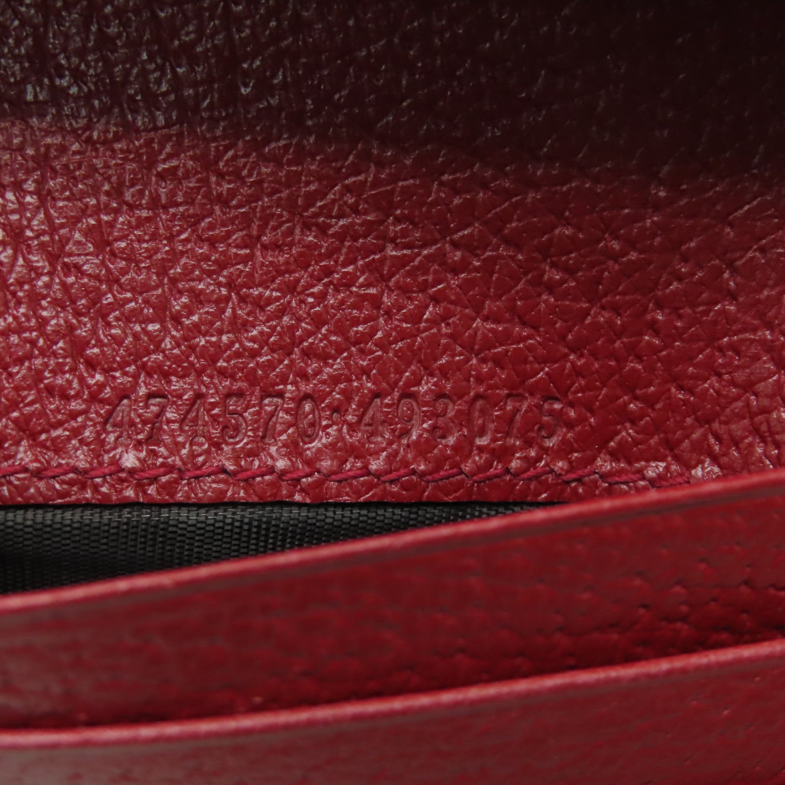 GUCCI 塗層帆布Wallet金扣錢包啡色/紅色