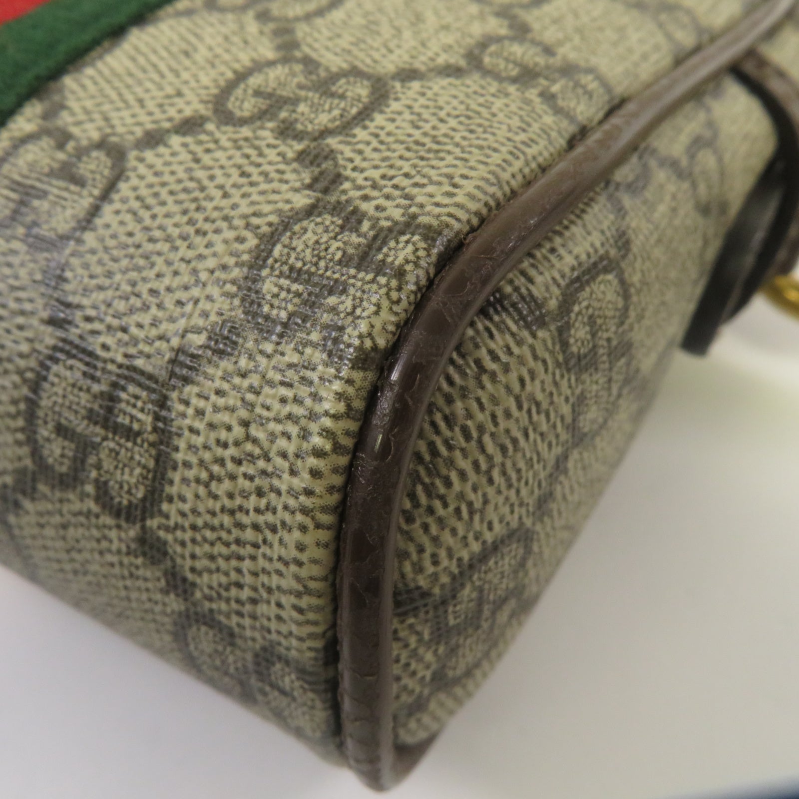 GUCCI 塗層帆布Ophidia Shoulder Bag金扣肩背袋啡色